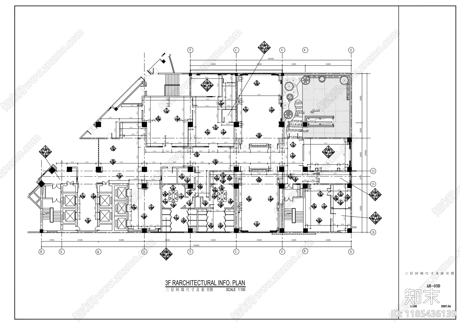 现代整体办公空间cad施工图下载【ID:1185436139】