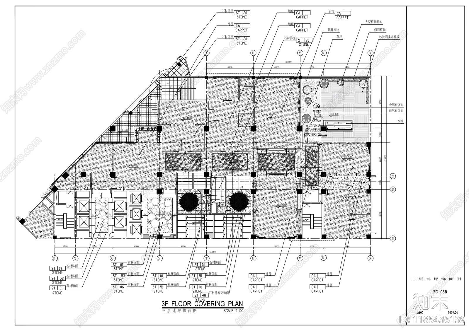 现代整体办公空间cad施工图下载【ID:1185436139】