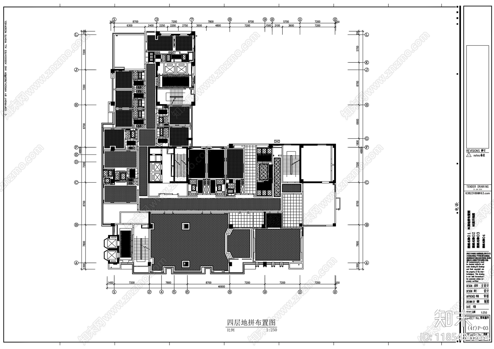 现代整体办公空间cad施工图下载【ID:1185436244】