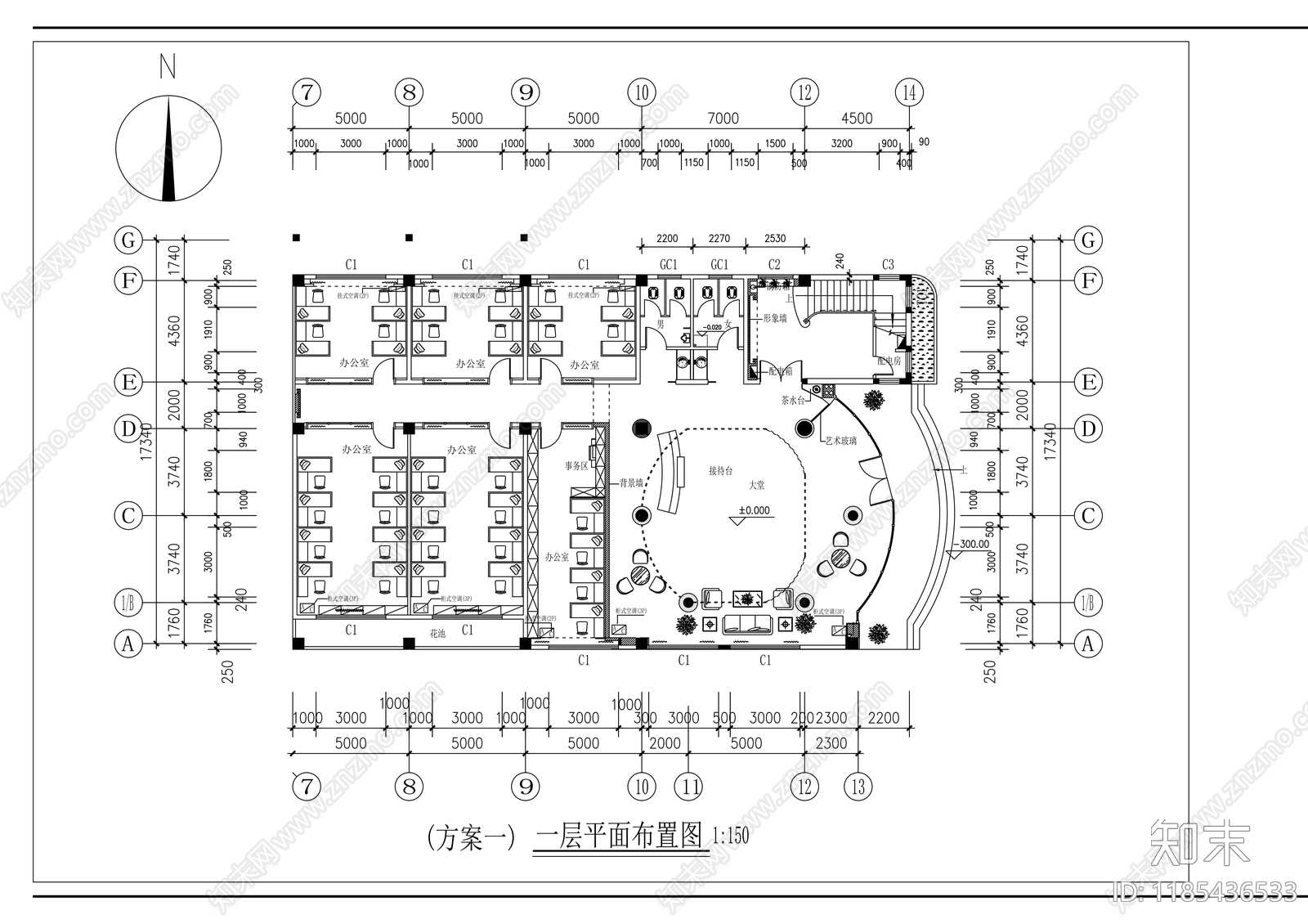 现代整体办公空间cad施工图下载【ID:1185436533】
