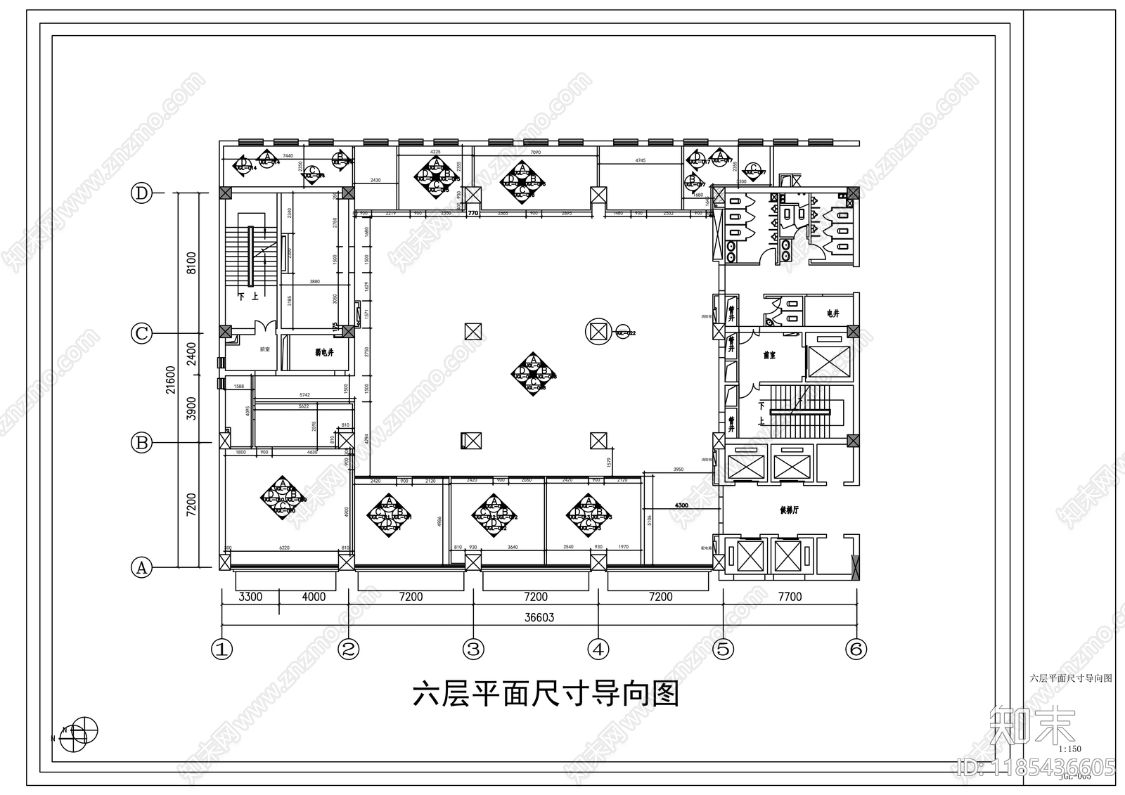现代整体办公空间cad施工图下载【ID:1185436605】