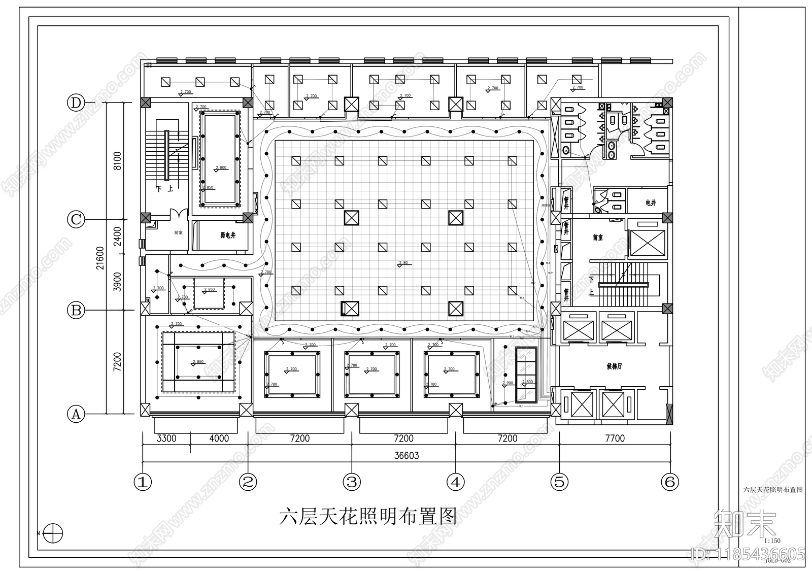 现代整体办公空间cad施工图下载【ID:1185436605】