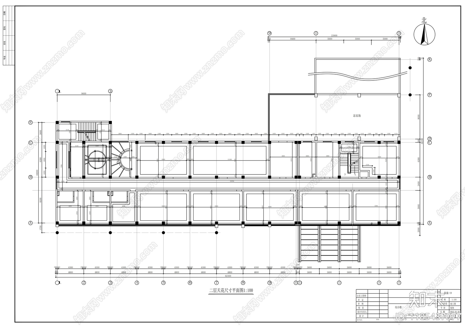 现代整体办公空间cad施工图下载【ID:1185437077】