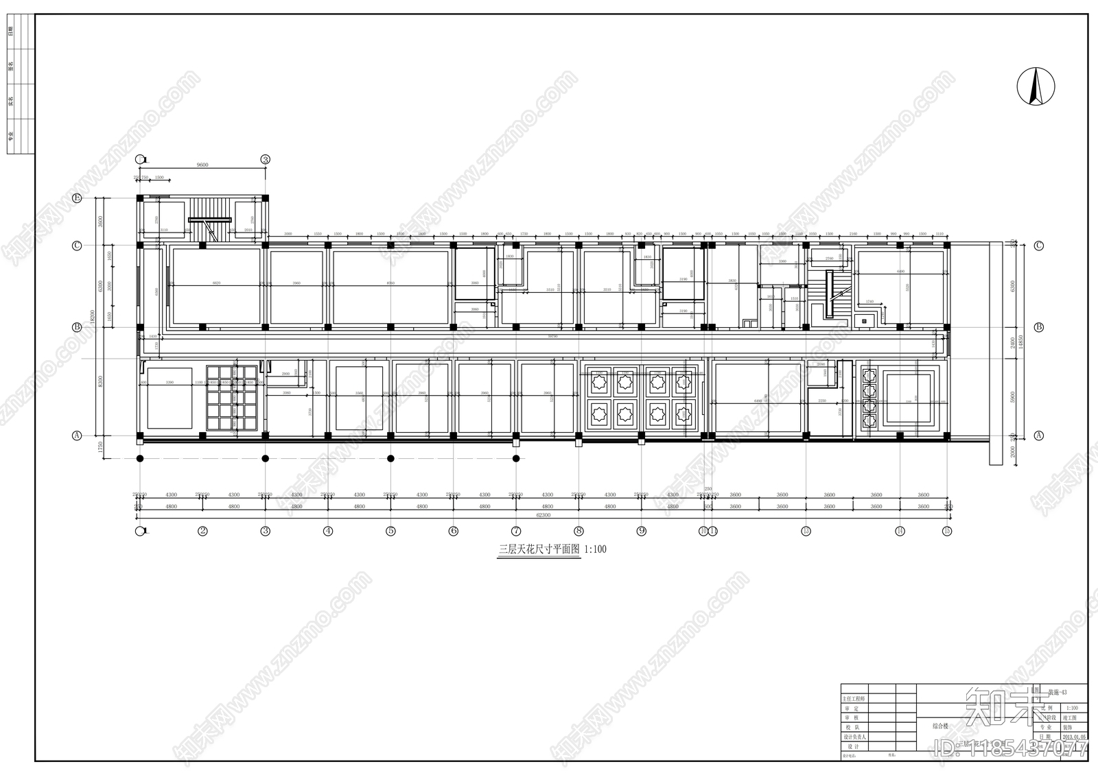 现代整体办公空间cad施工图下载【ID:1185437077】