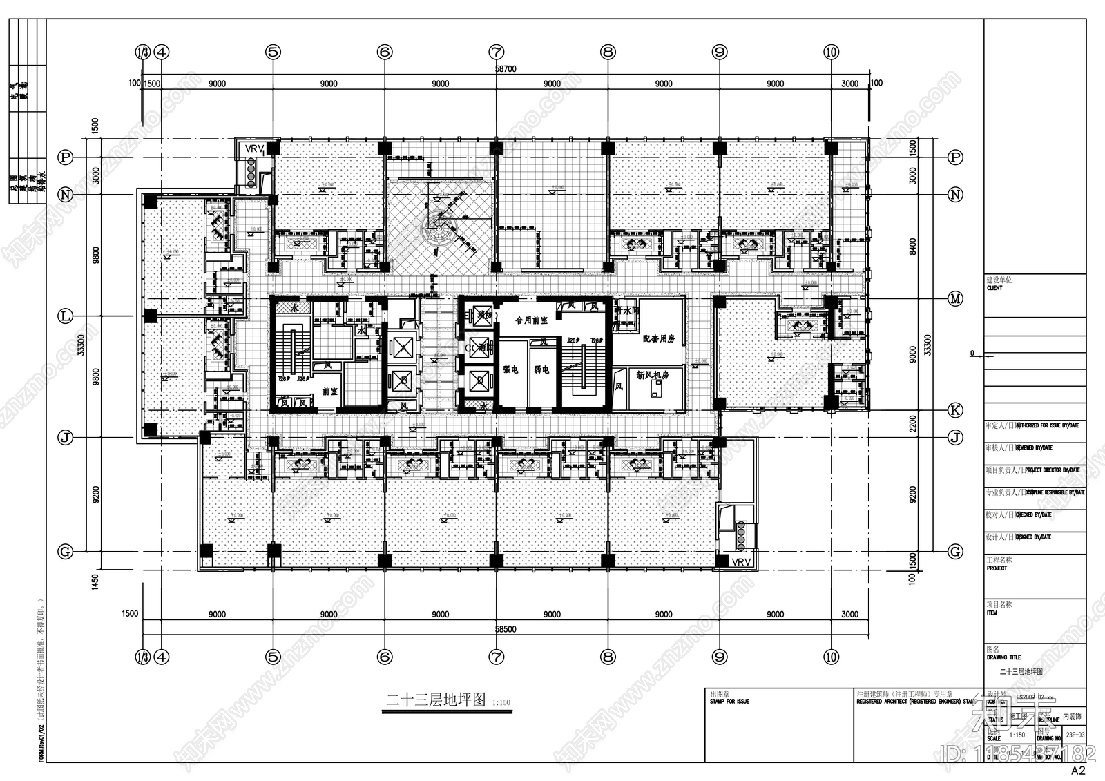 现代整体办公空间cad施工图下载【ID:1185437182】