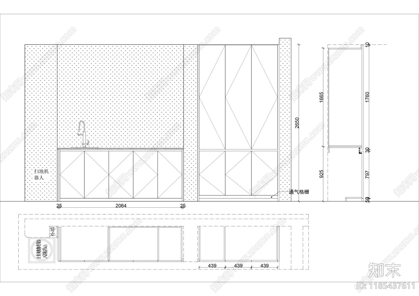 现代柜子施工图下载【ID:1185437611】