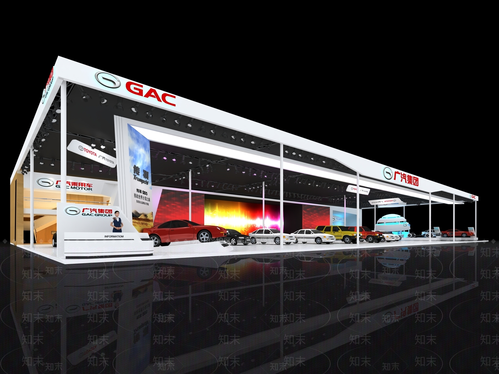 现代工业车类展厅3D模型下载【ID:1185441271】