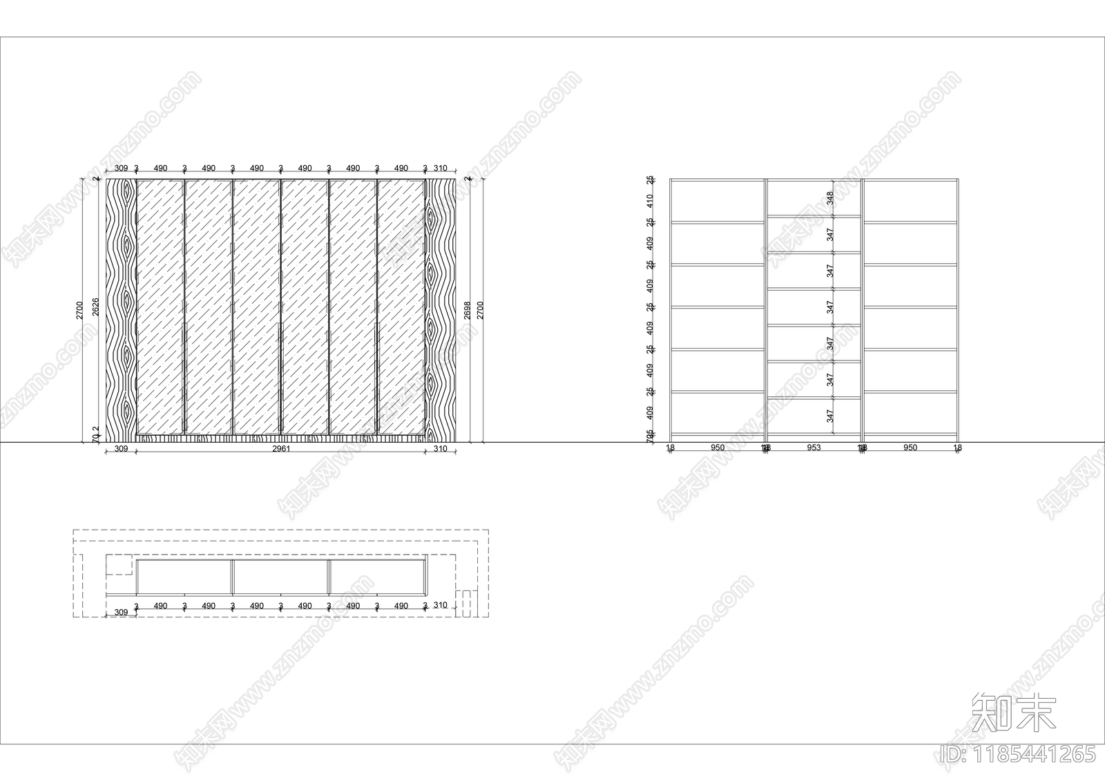 现代柜子施工图下载【ID:1185441265】