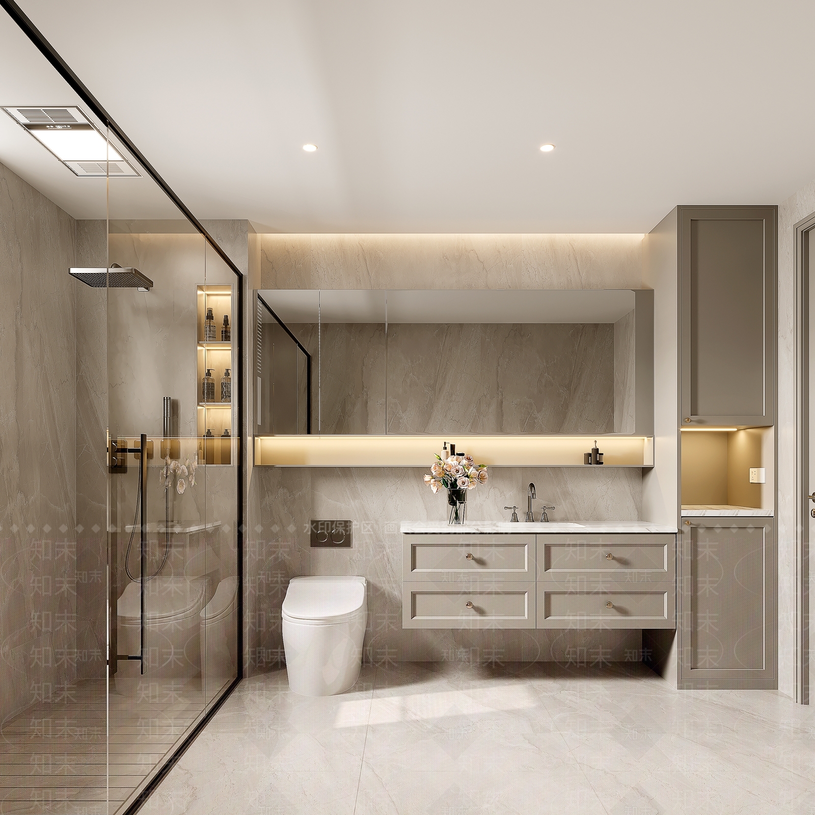 现代美式卫生间3D模型下载【ID:1185441307】