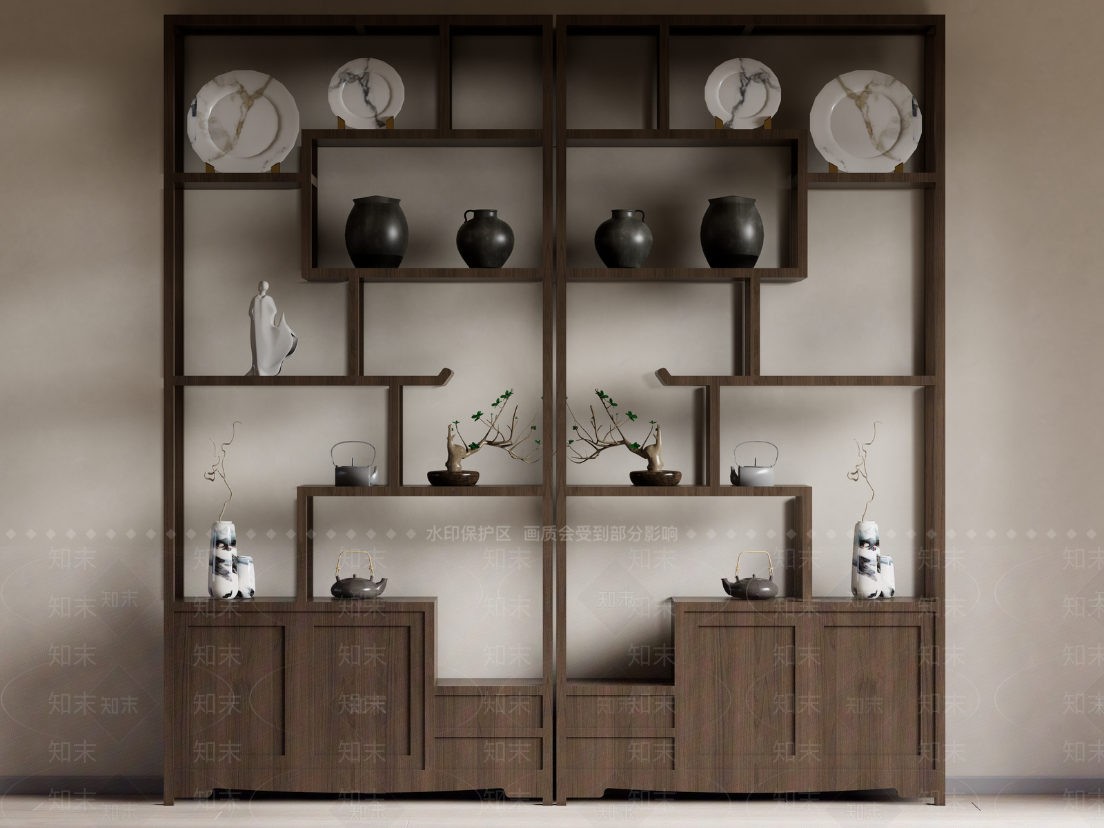 中式博古架SU模型下载【ID:1185441481】
