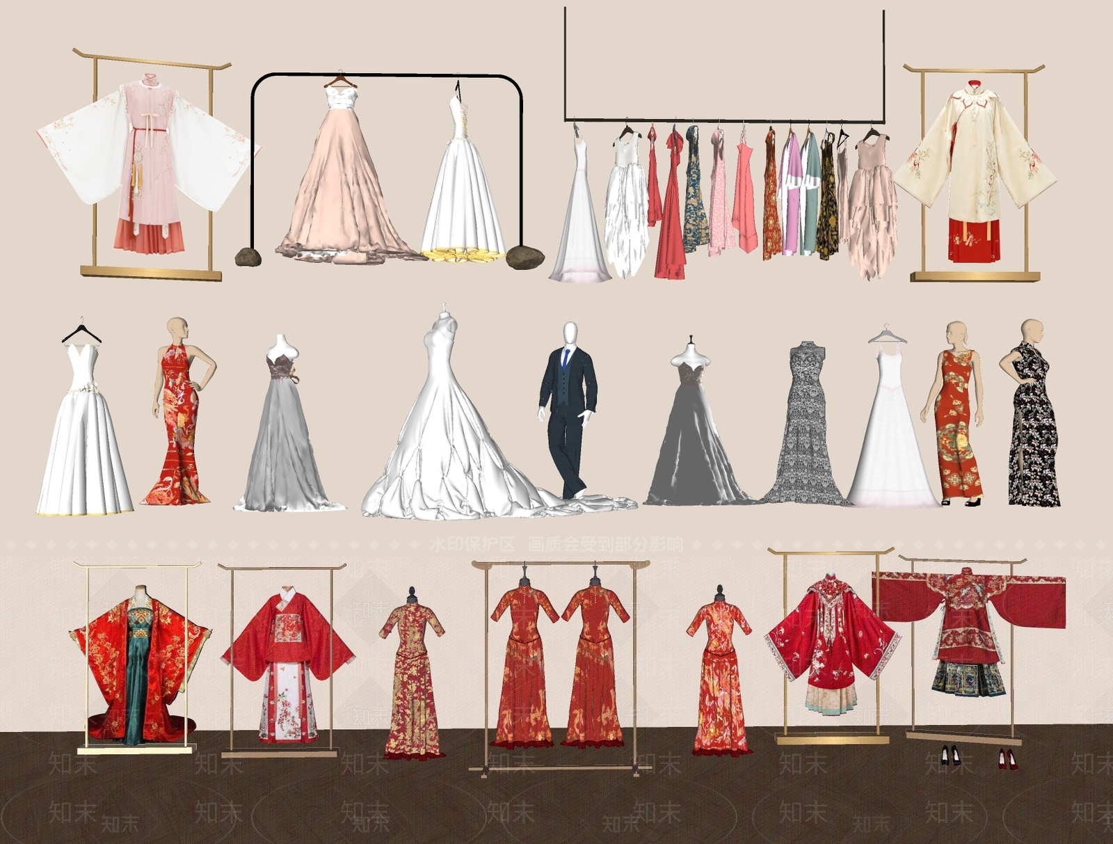 衣服SU模型下载【ID:1185441701】