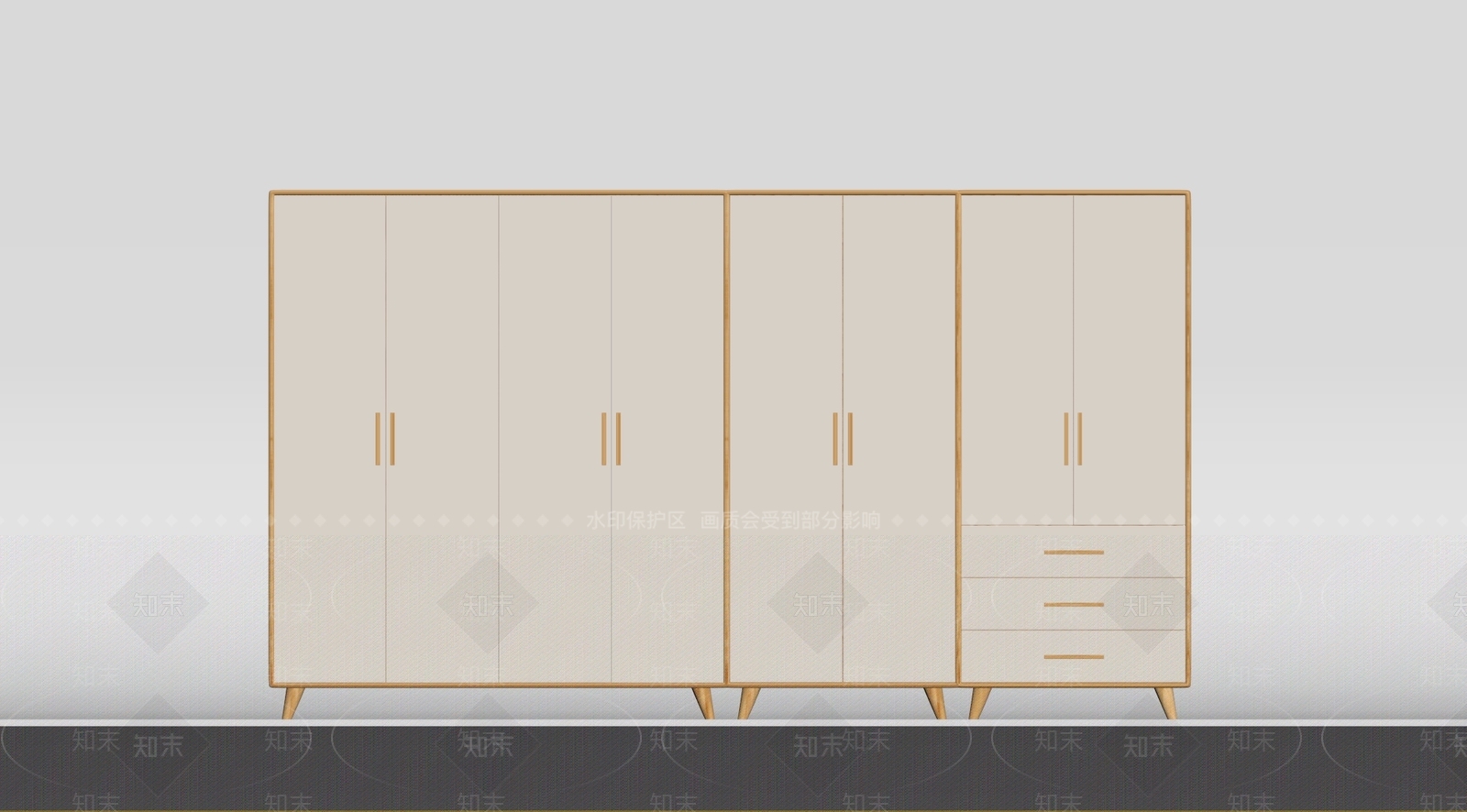 现代极简家居卧室3D模型下载【ID:1185443202】