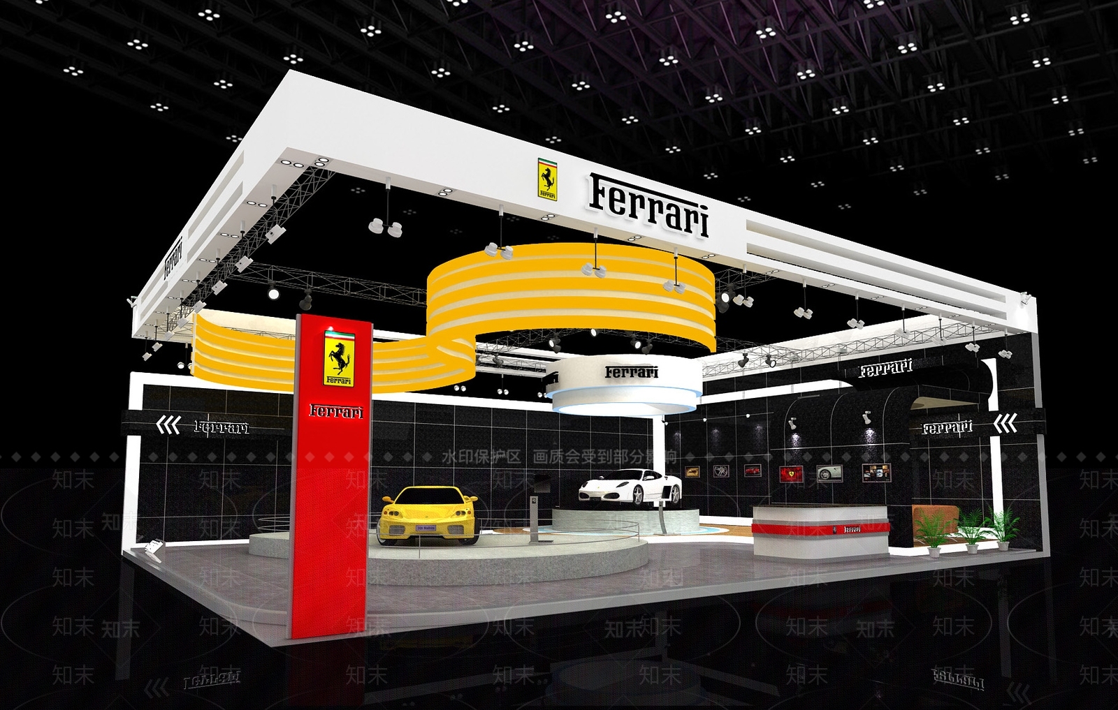 现代工业车类展厅3D模型下载【ID:1185443025】