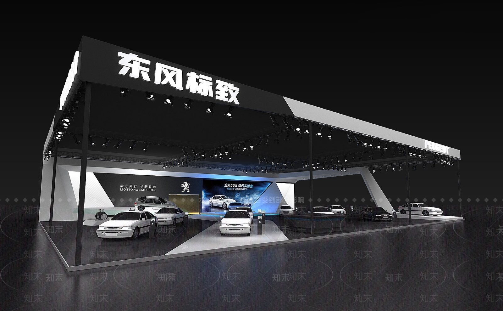 现代工业车类展厅3D模型下载【ID:1185443550】