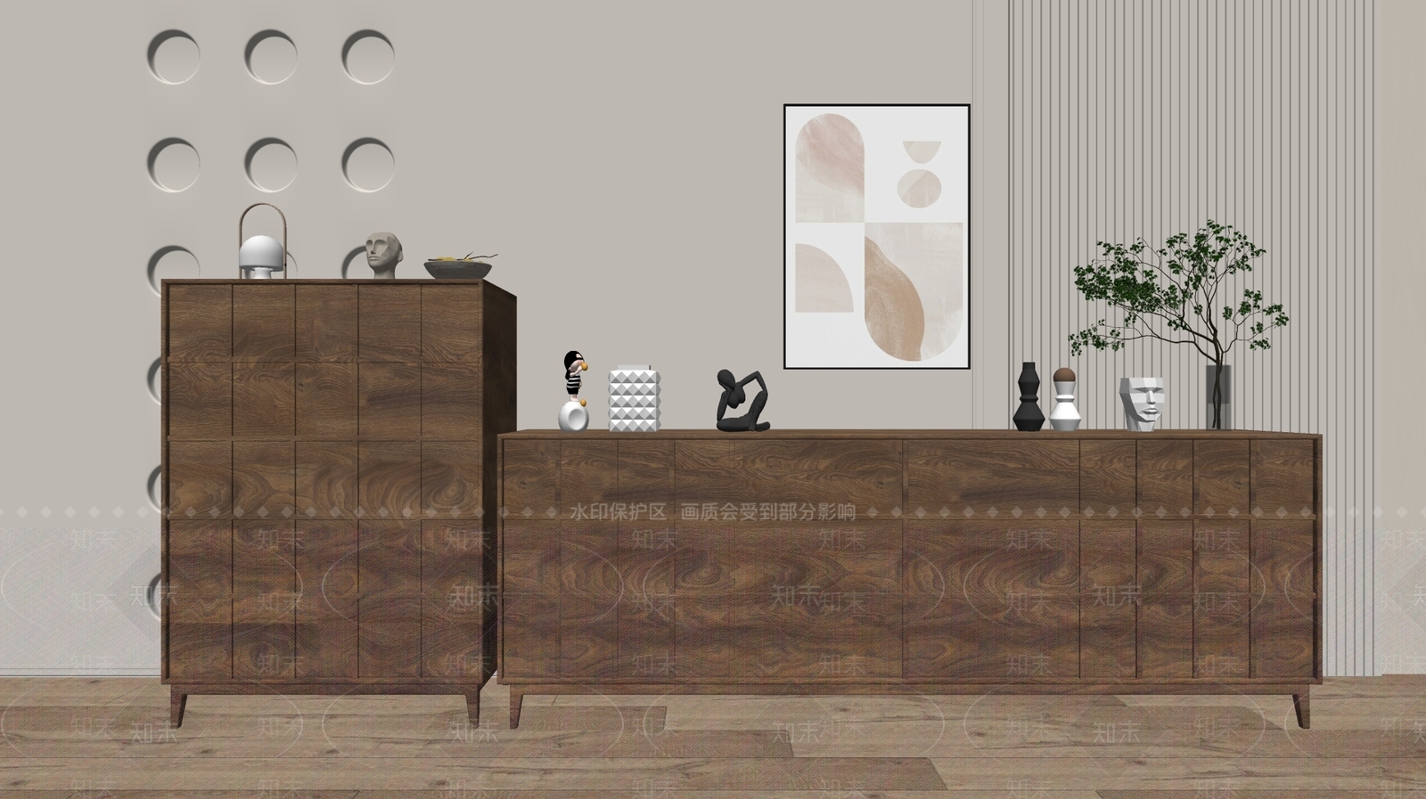 现代轻奢斗柜SU模型下载【ID:1185445261】
