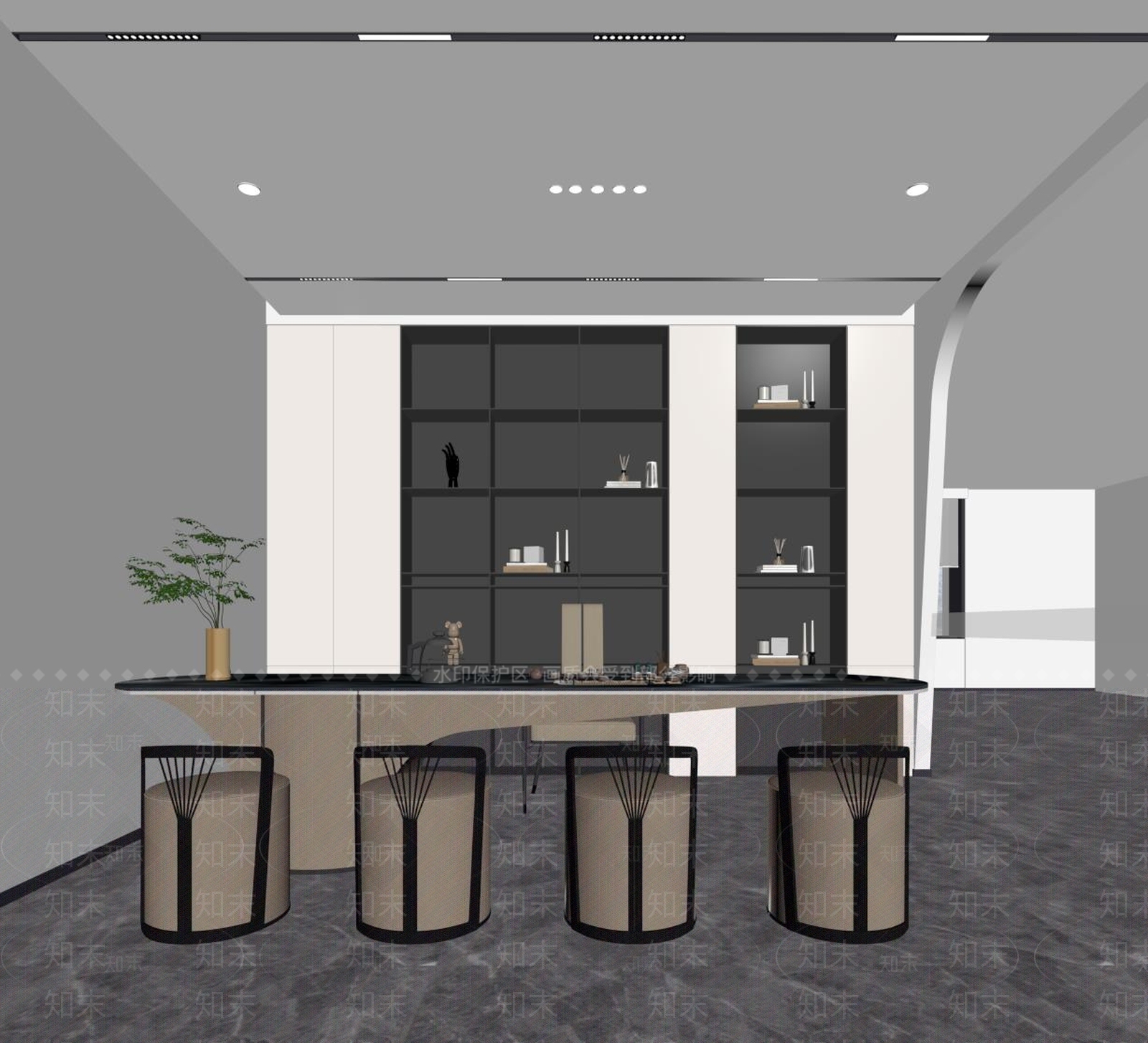 现代其他办公区域SU模型下载【ID:1185447937】