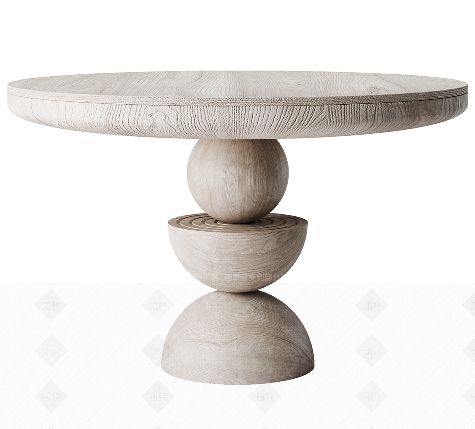 侘寂原木餐桌SU模型下载【ID:1185450226】