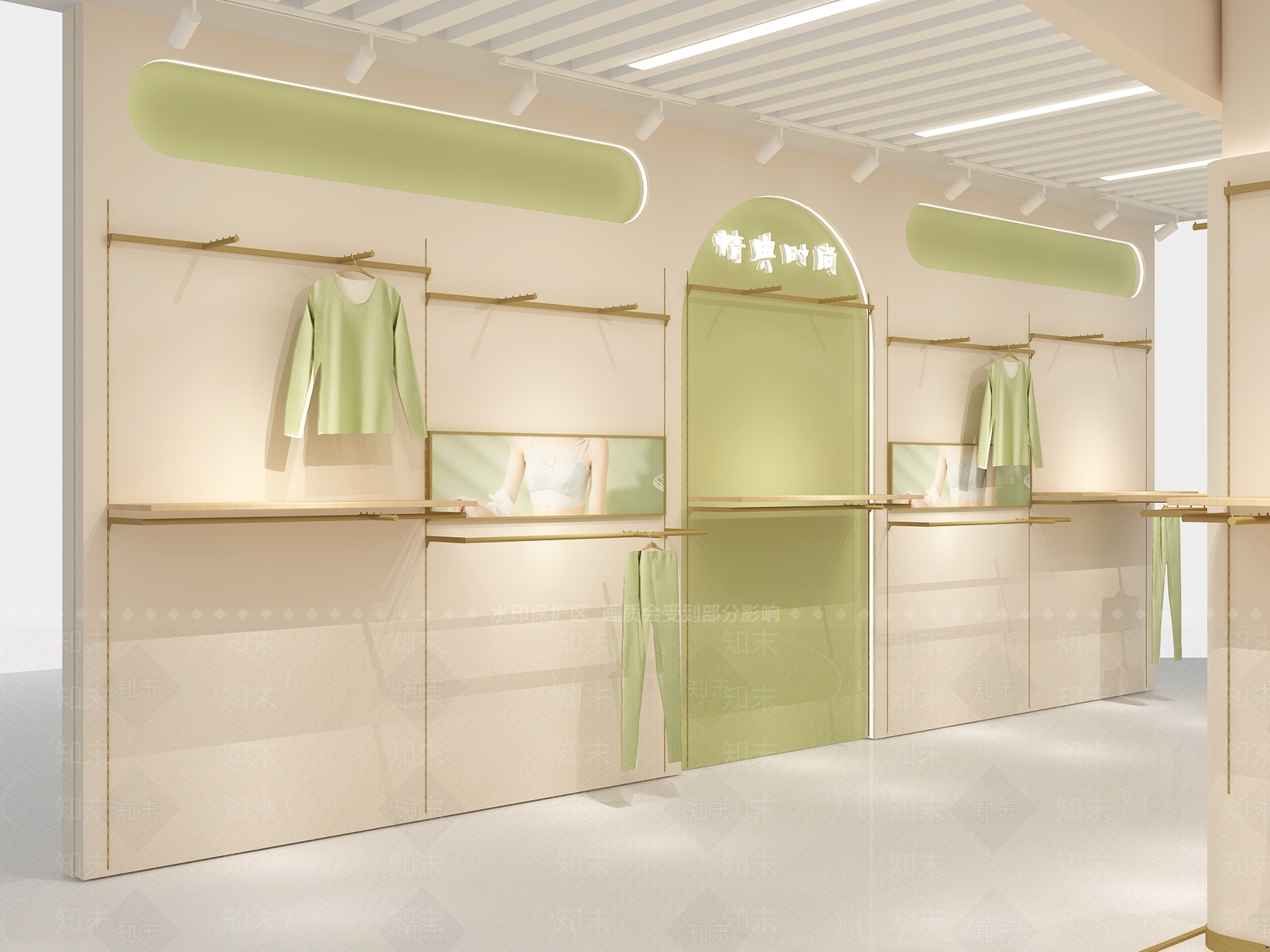 奶油服装店3D模型下载【ID:1185449691】