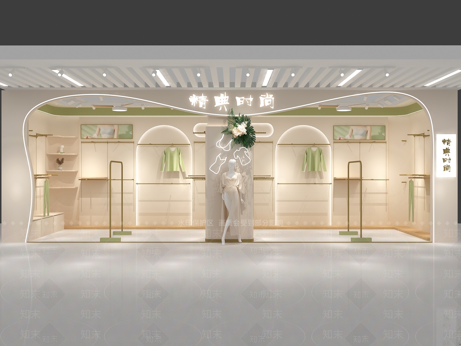 奶油服装店3D模型下载【ID:1185449691】