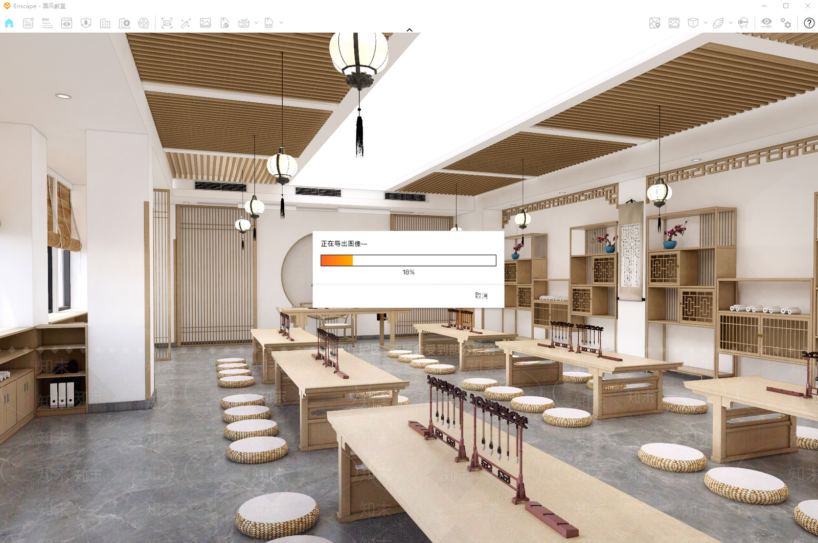 现代教室SU模型下载【ID:1185450065】