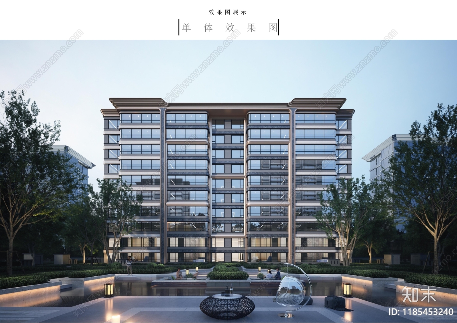 现代小区建筑下载【ID:1185453240】