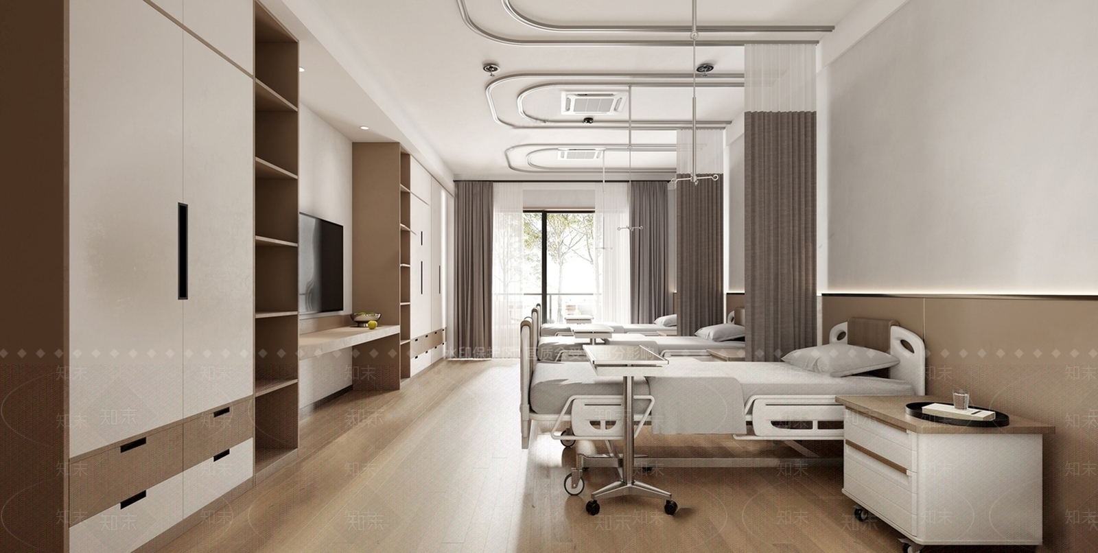 现代医院疗养院病房诊室3D模型下载【ID:1185453598】