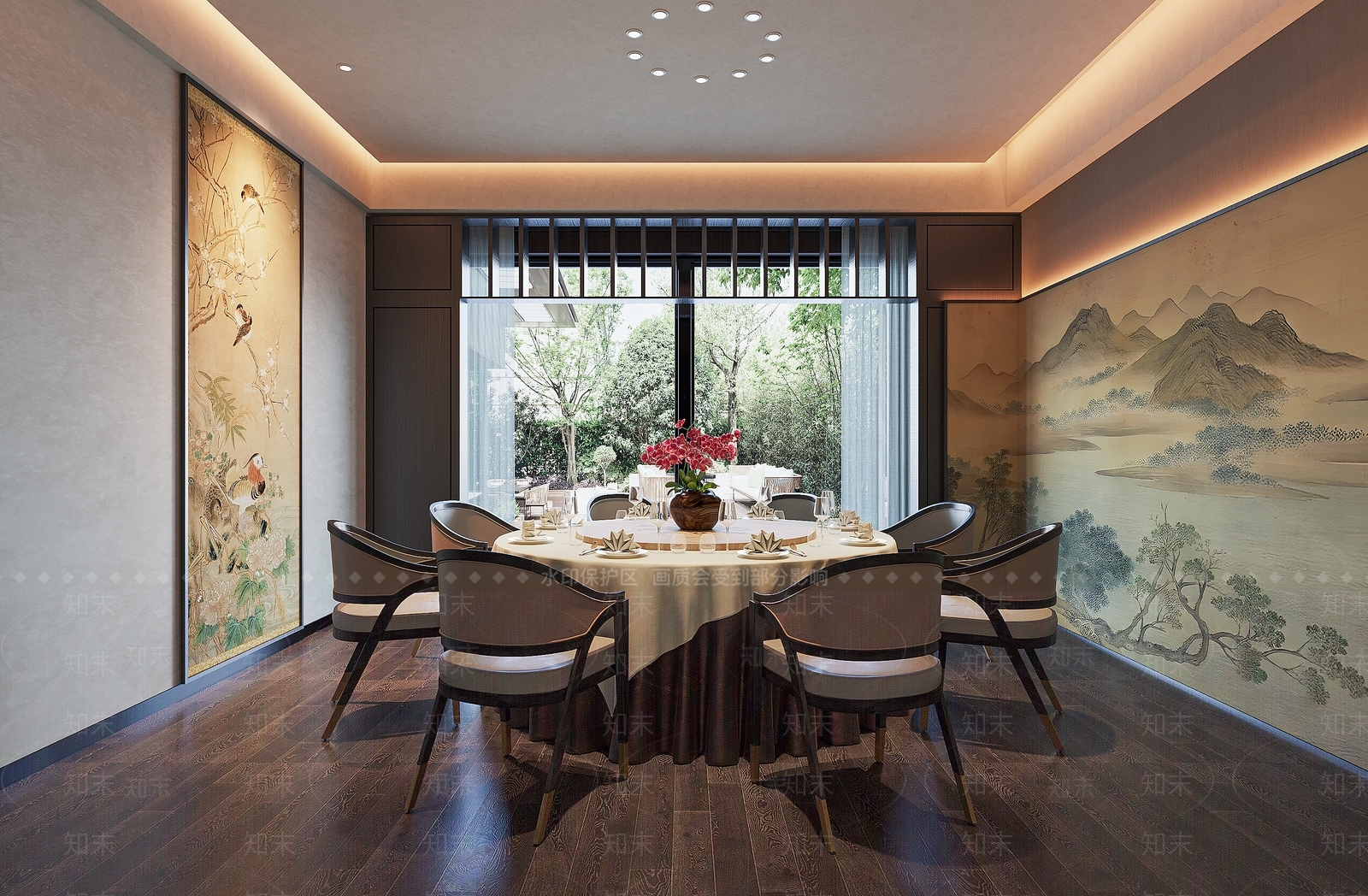 新中式包厢SU模型下载【ID:1185455987】