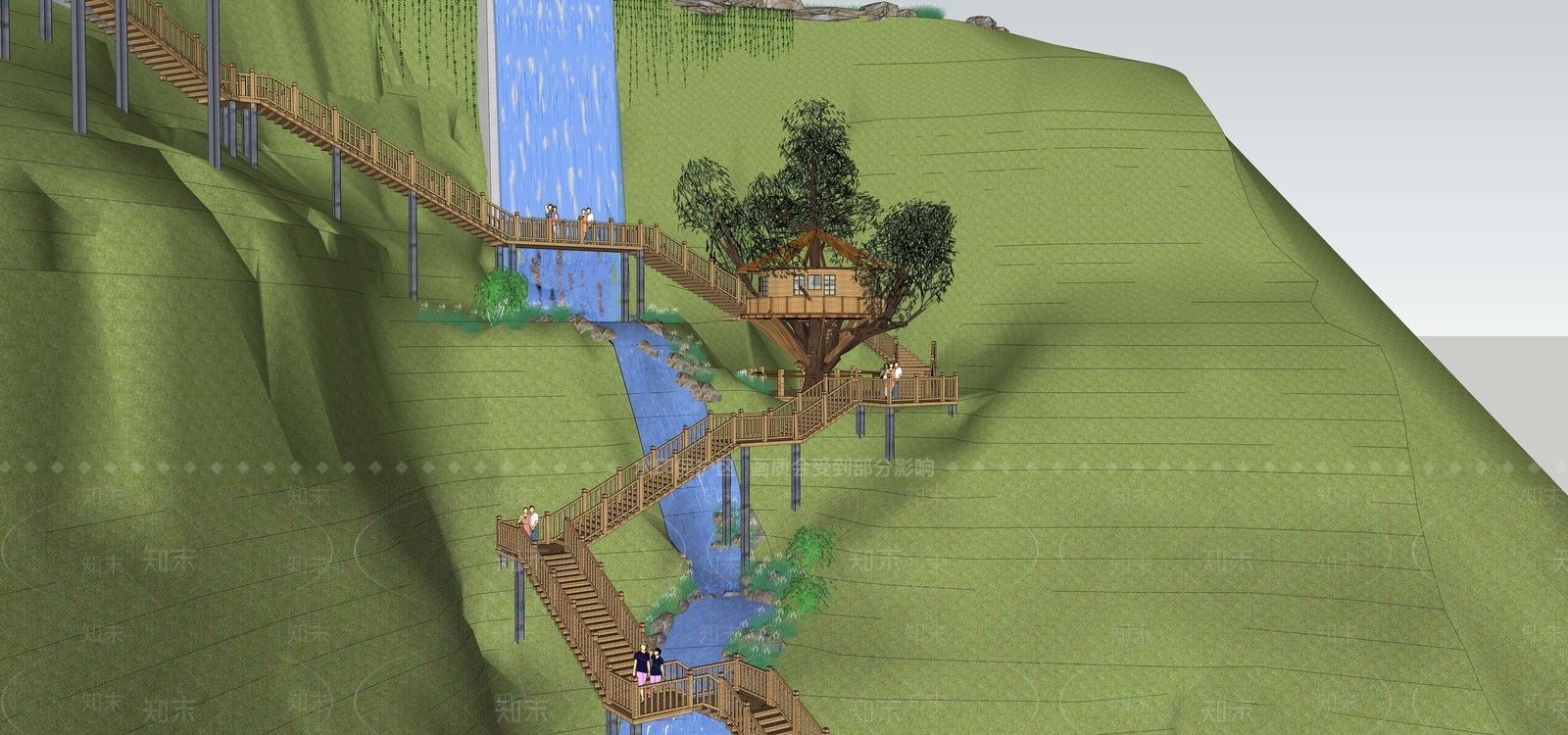 现代景观公园SU模型下载【ID:1185459422】