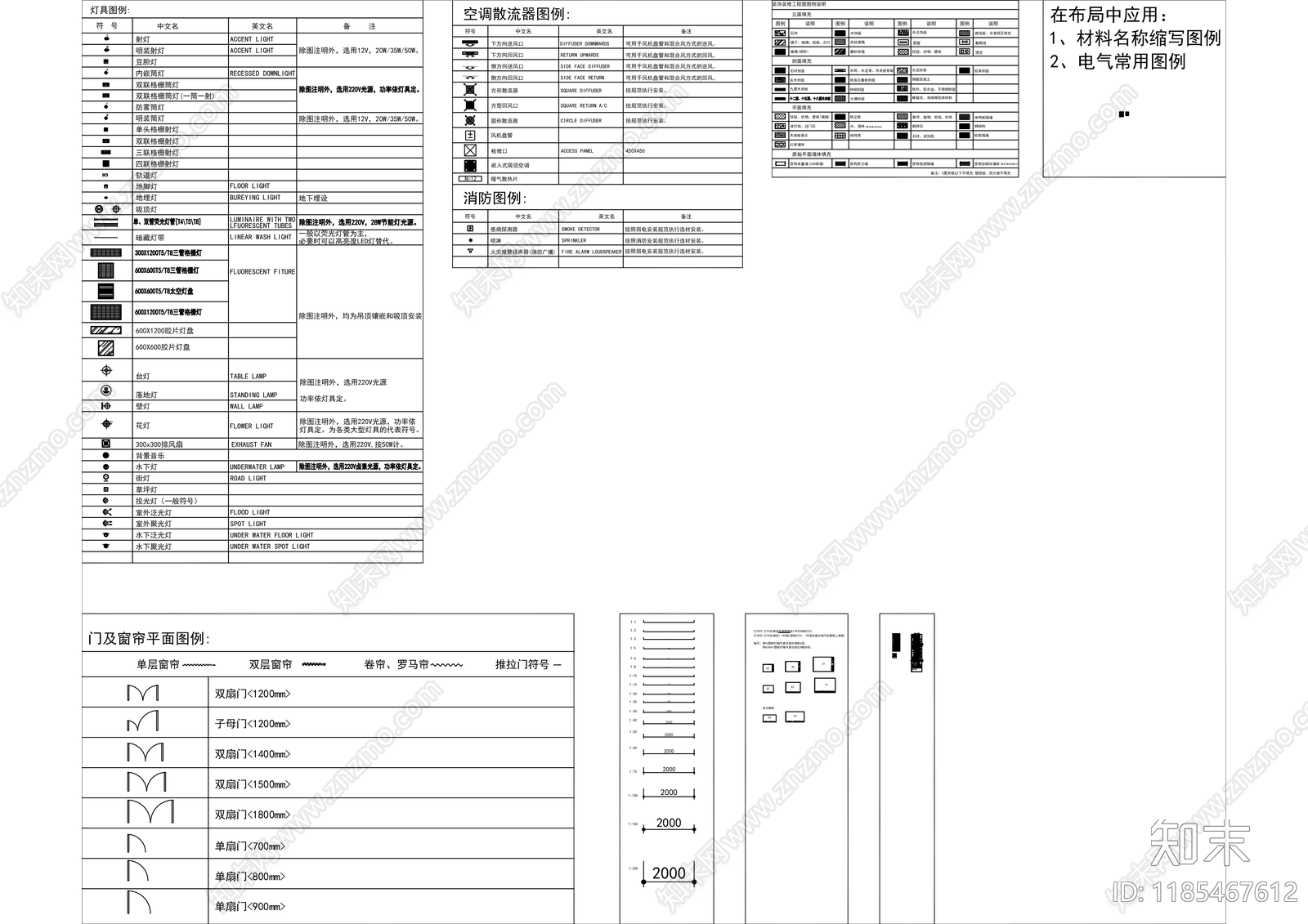 现代图例cad施工图下载【ID:1185467612】