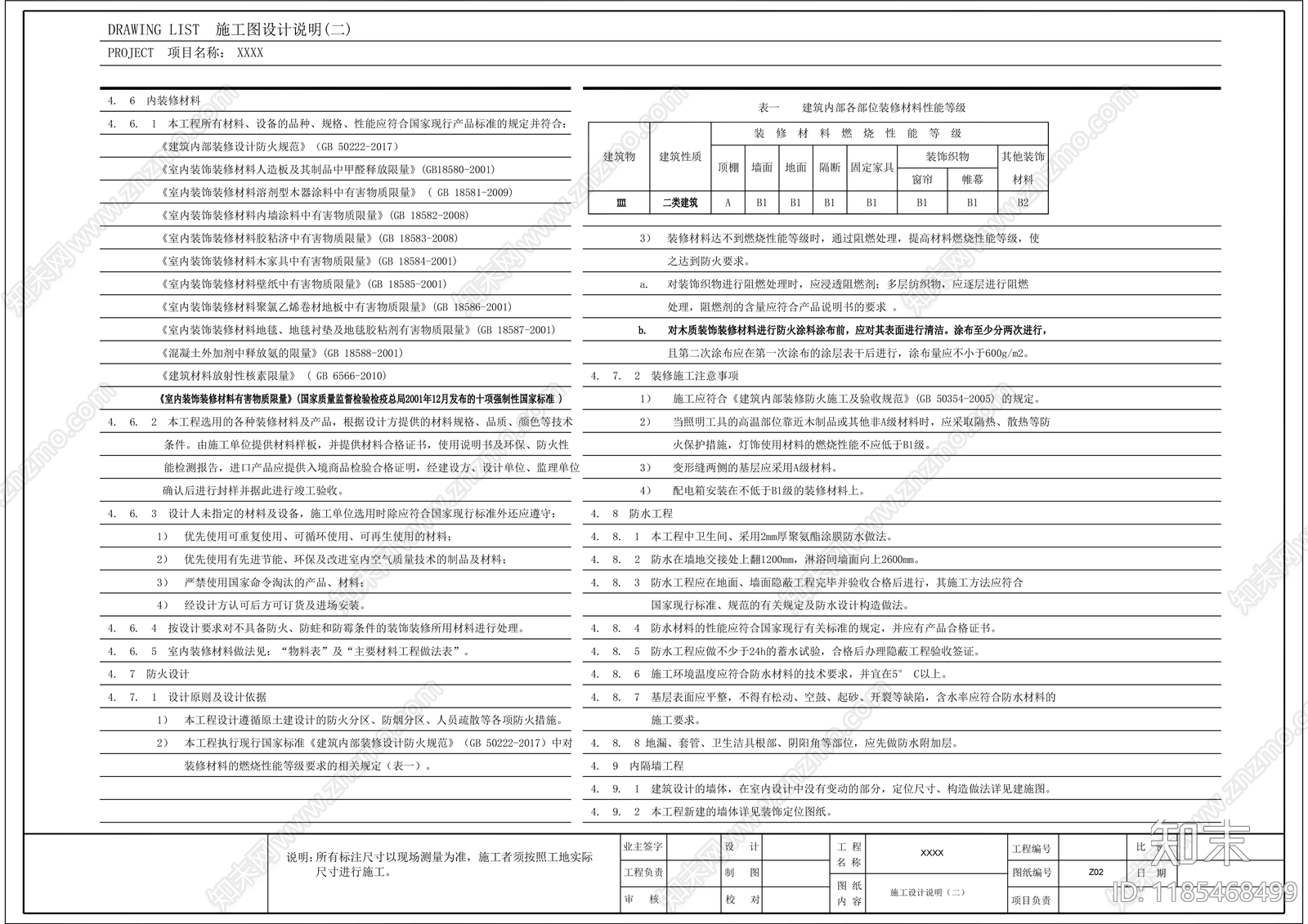 现代设计说明cad施工图下载【ID:1185468499】