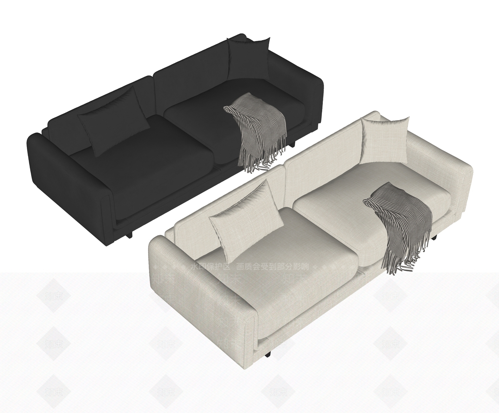 现代双人沙发SU模型下载【ID:1185471126】