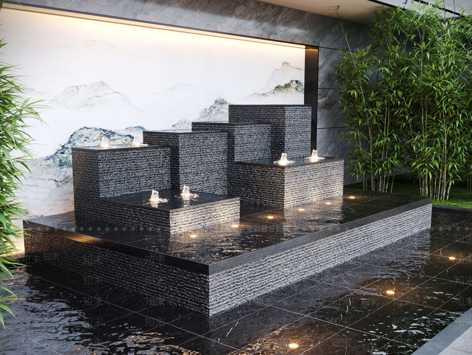 现代假山水景3D模型下载【ID:1185471934】