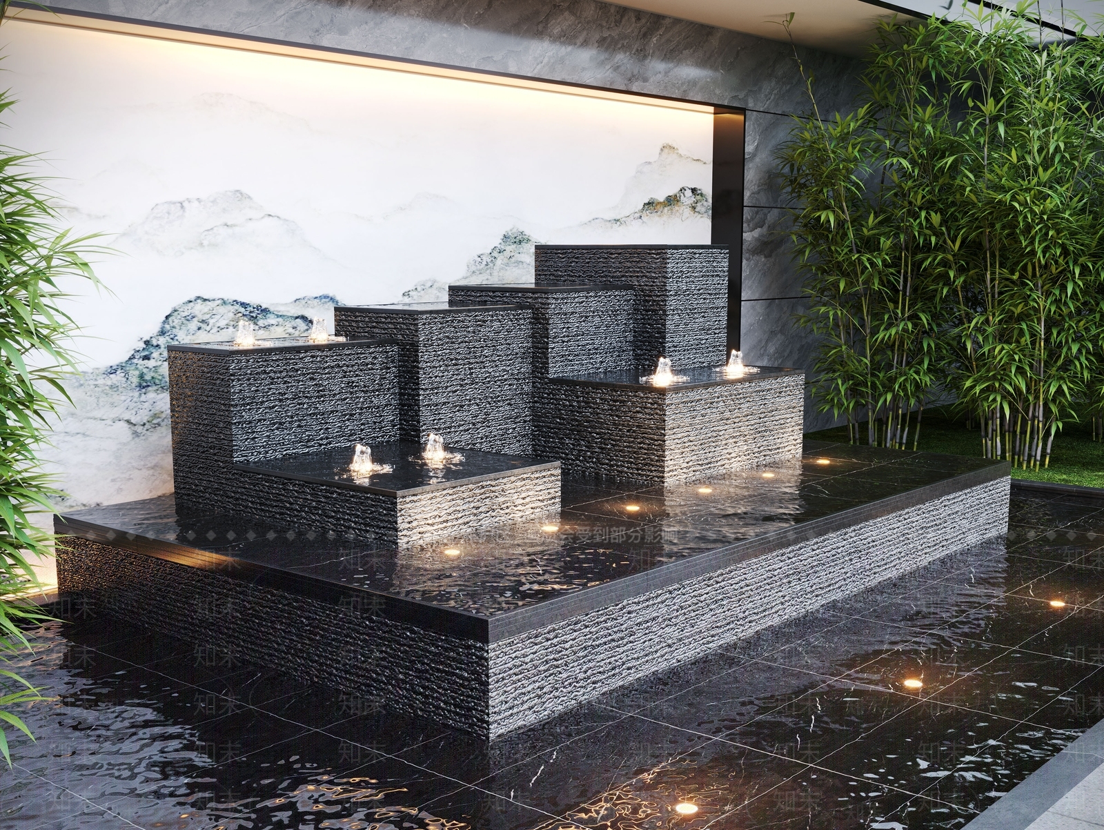 现代水景SU模型下载【ID:1185471935】
