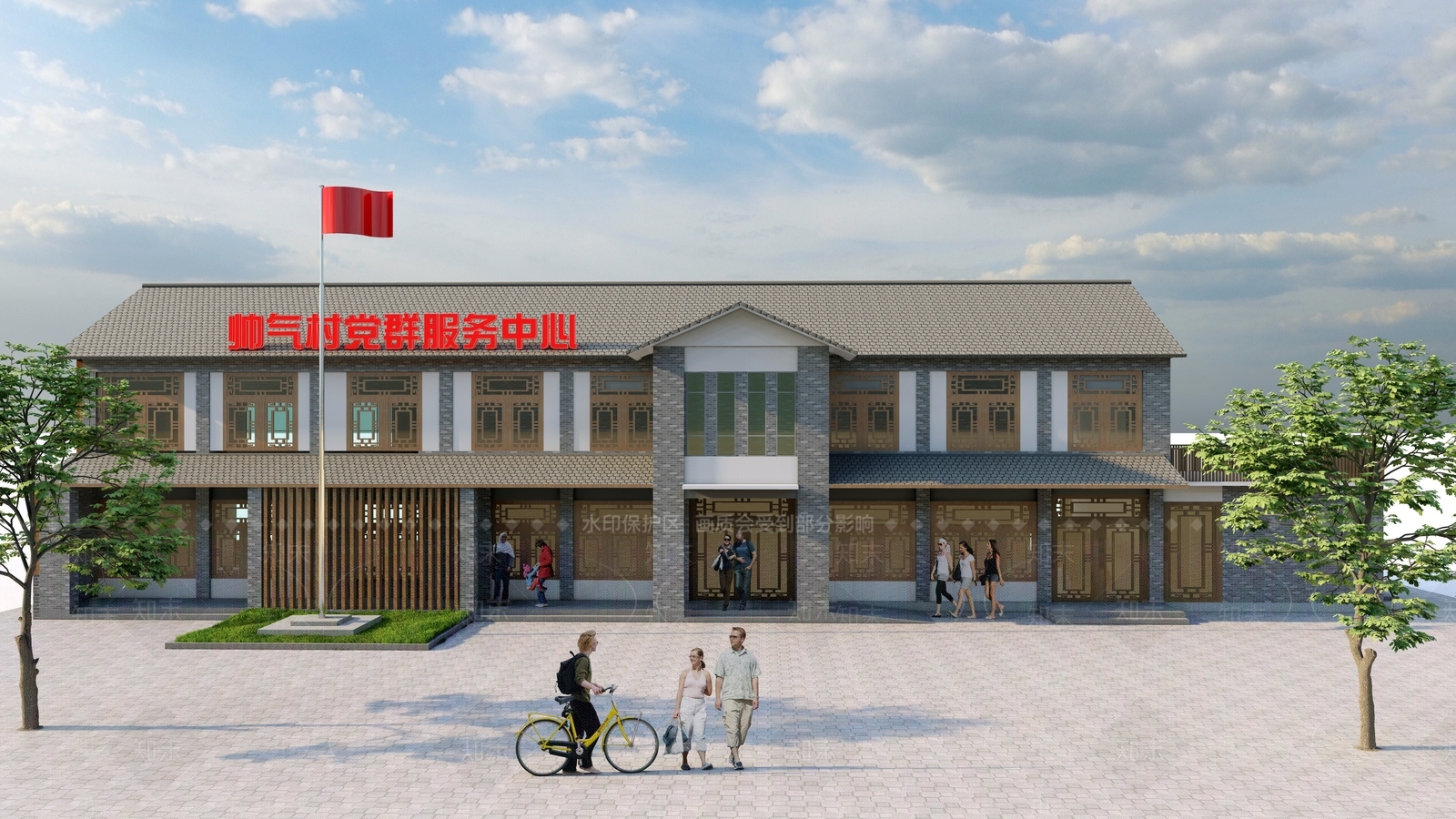 新中式其他公共建筑SU模型下载【ID:1185473938】
