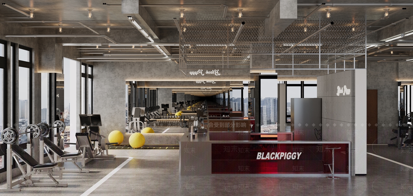 工业现代健身房3D模型下载【ID:1185486953】