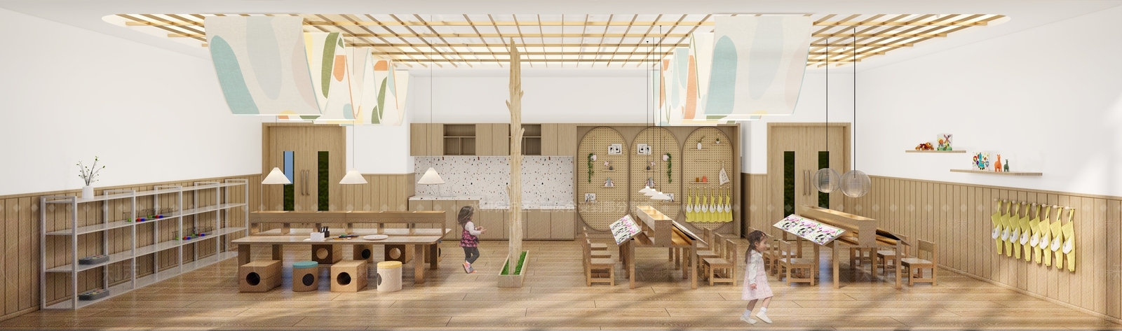 原木幼儿园内部SU模型下载【ID:1185483507】