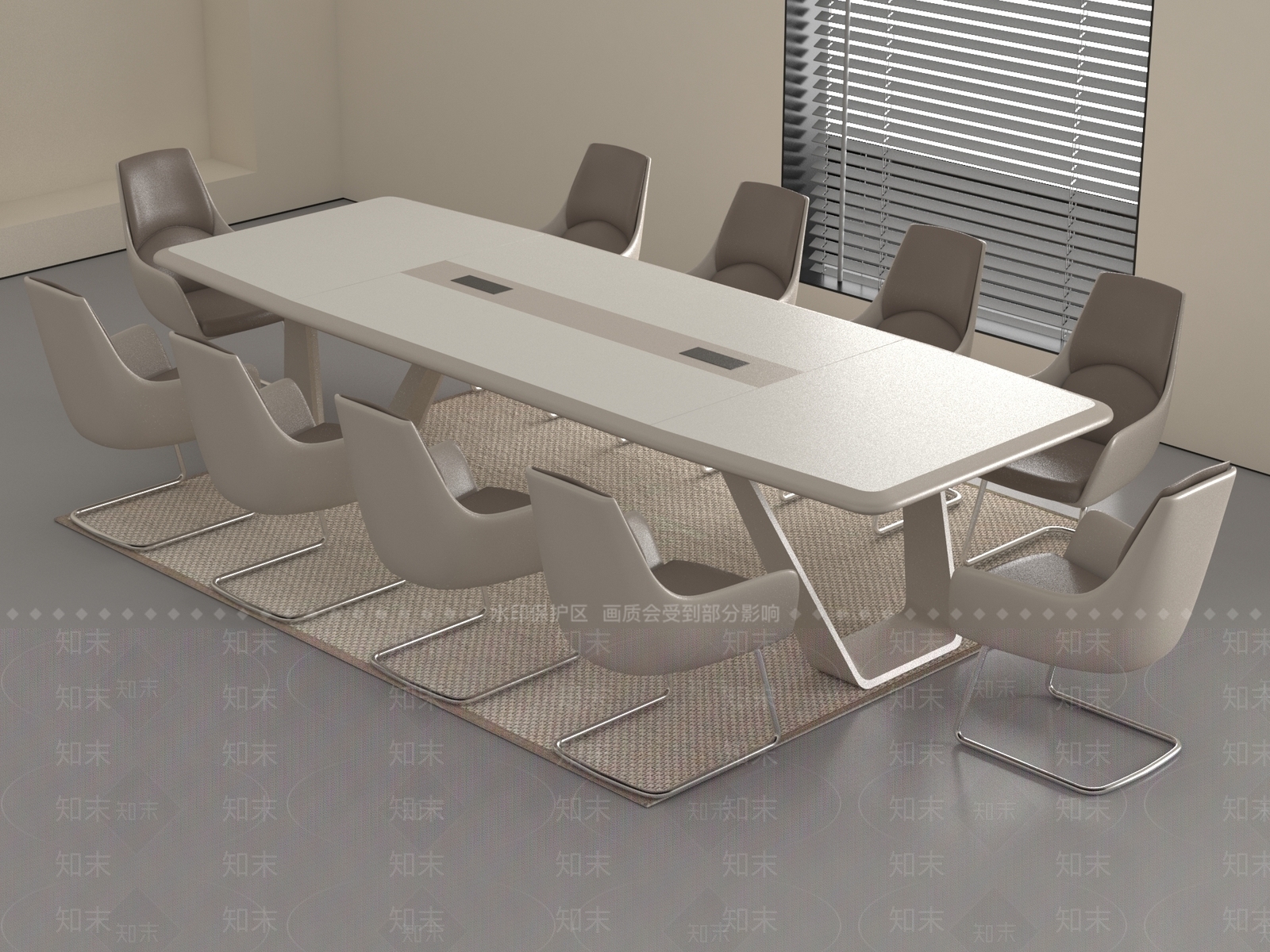 现代会议桌3D模型下载【ID:1185485707】