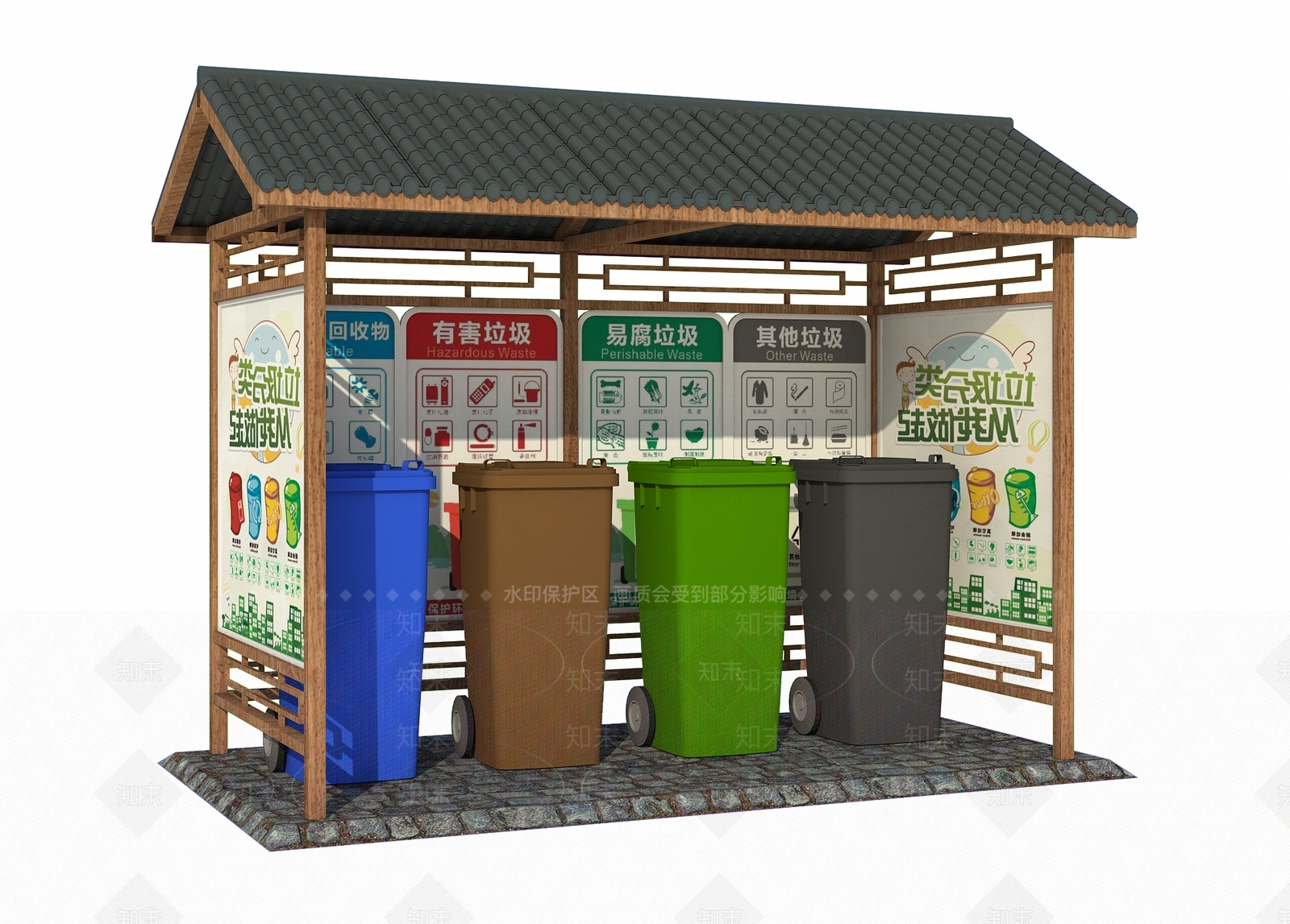 现代中式其他景观小建筑SU模型下载【ID:1185486917】