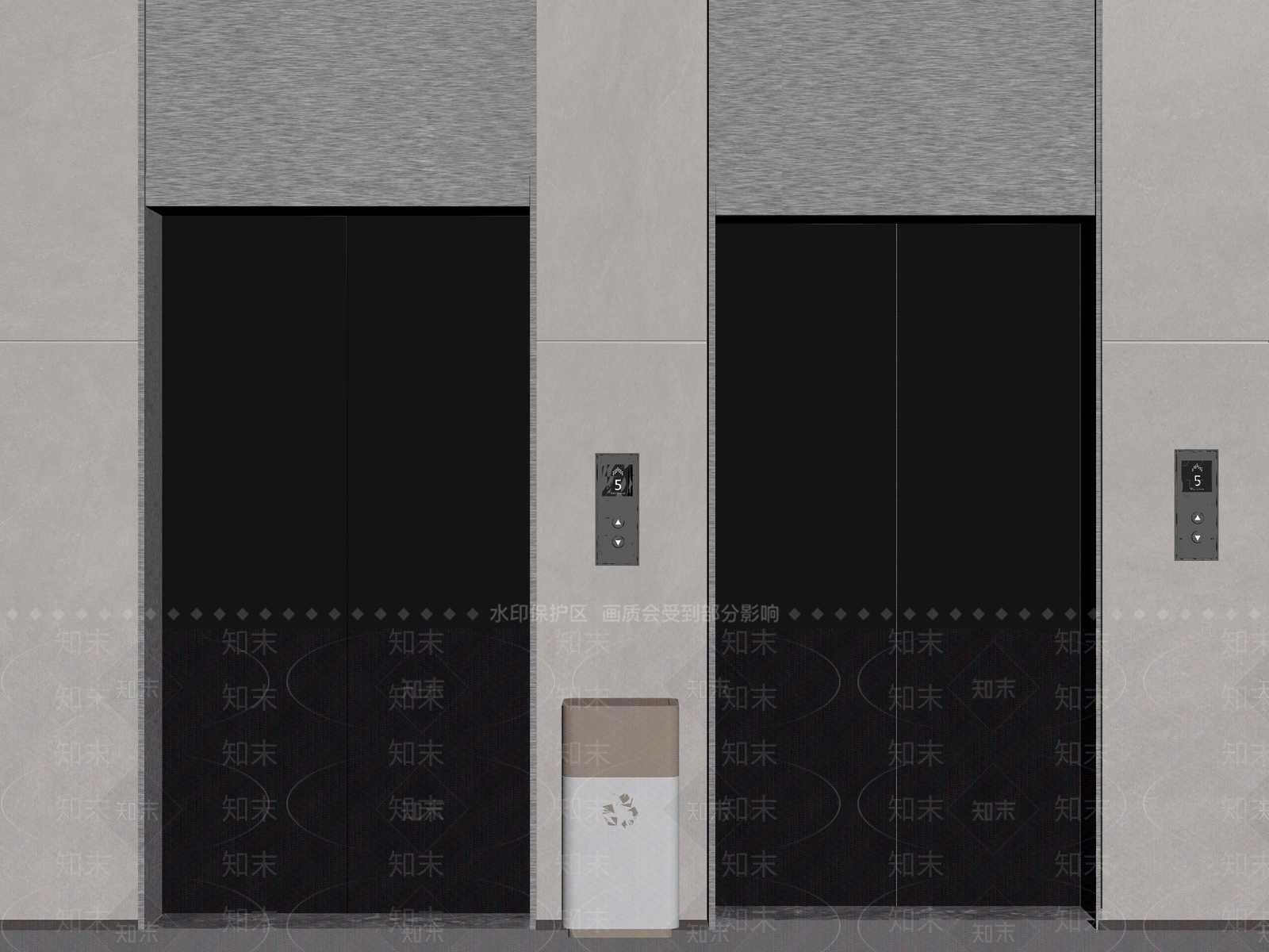 现代电梯厅SU模型下载【ID:1185487808】