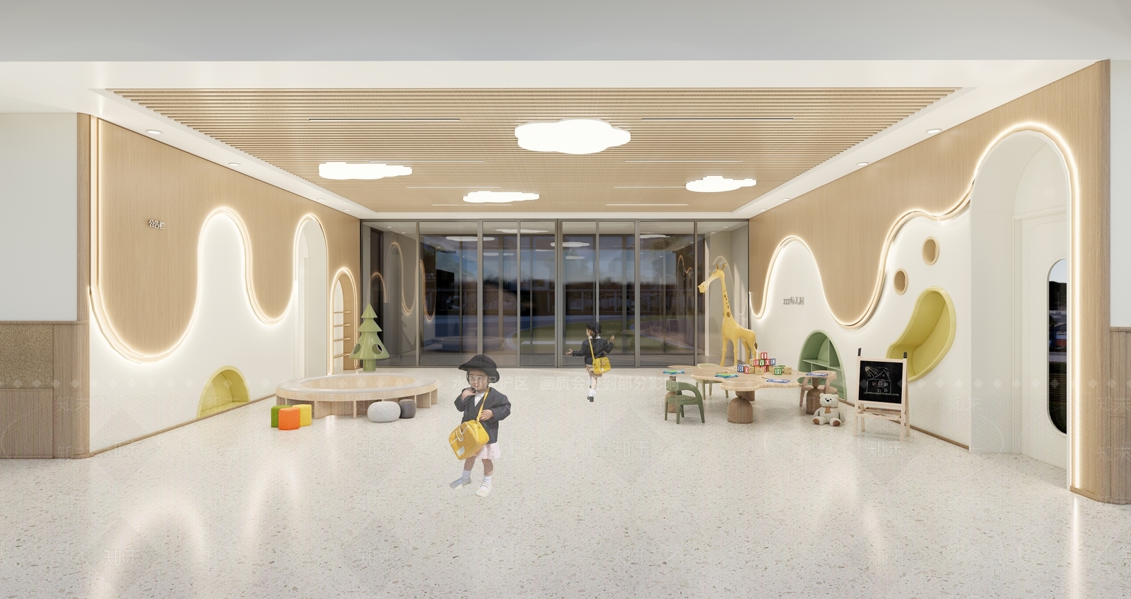 原木幼儿园内部SU模型下载【ID:1185492522】