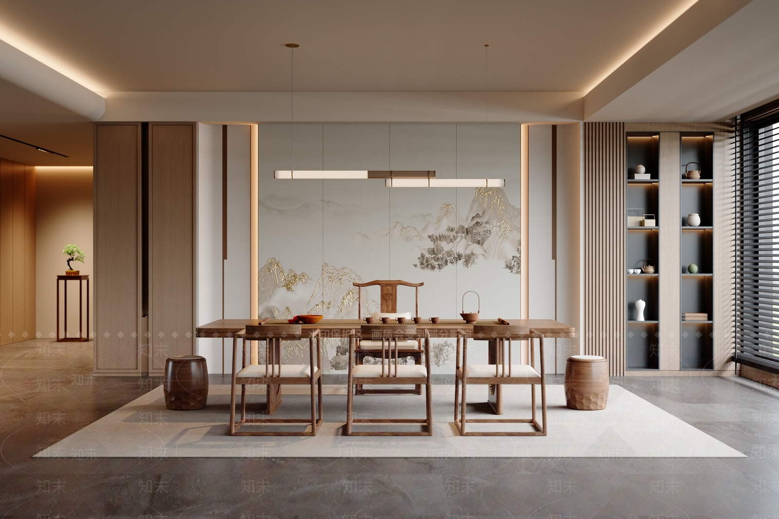 嵌入式展示柜茶柜3D模型下载【ID:1227534160】
