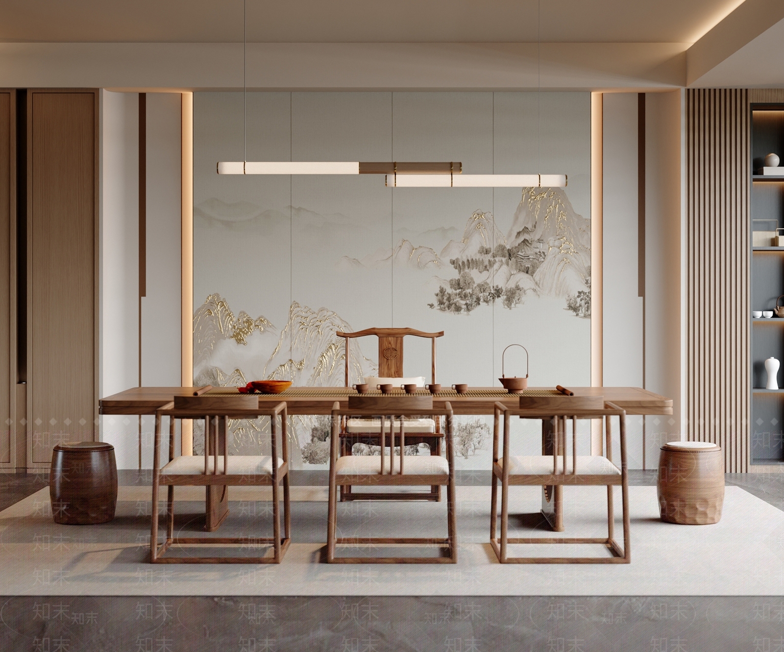 嵌入式展示柜茶柜3D模型下载【ID:1227534160】