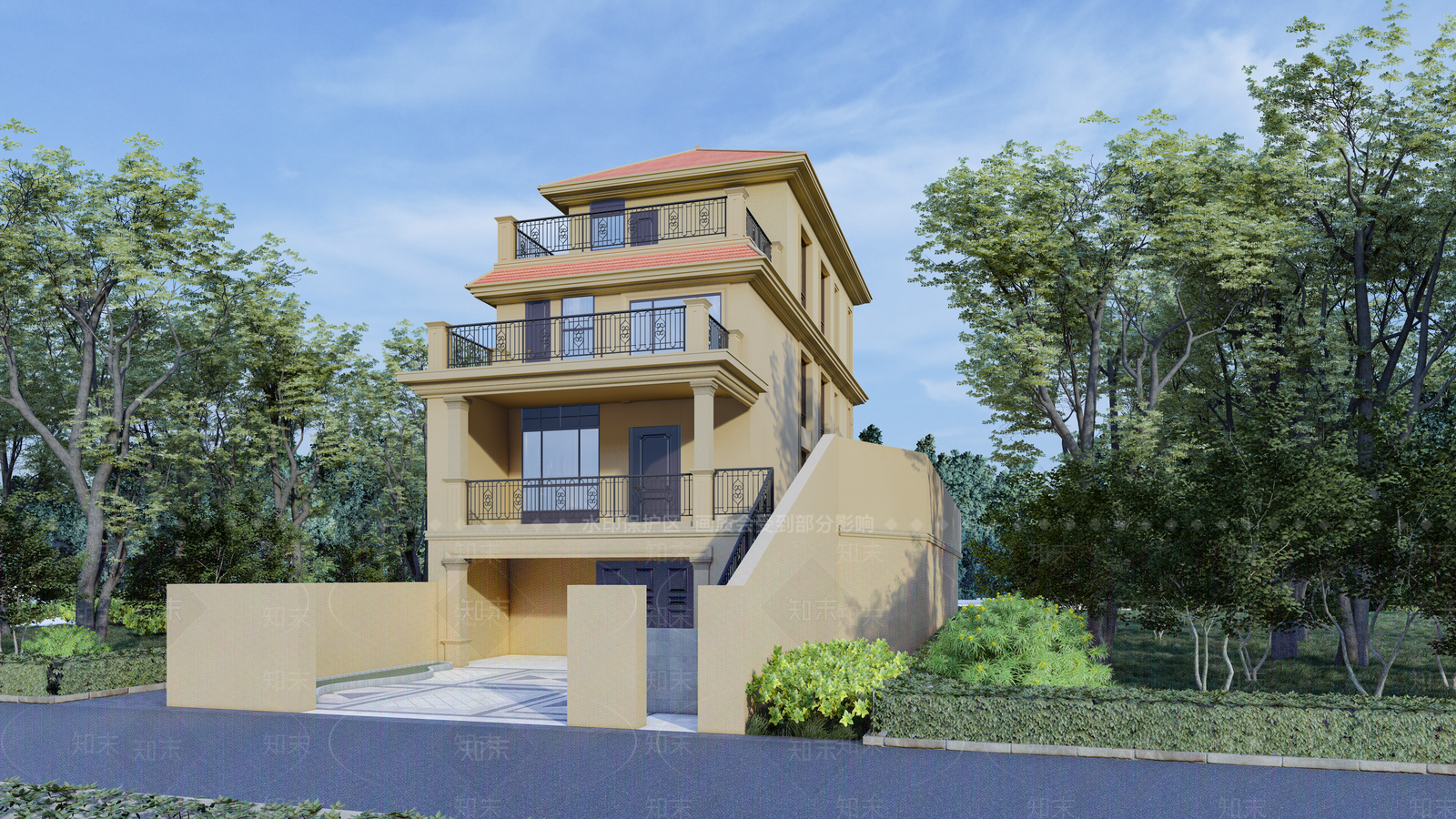 现代欧式多层住宅SU模型下载【ID:1185494764】