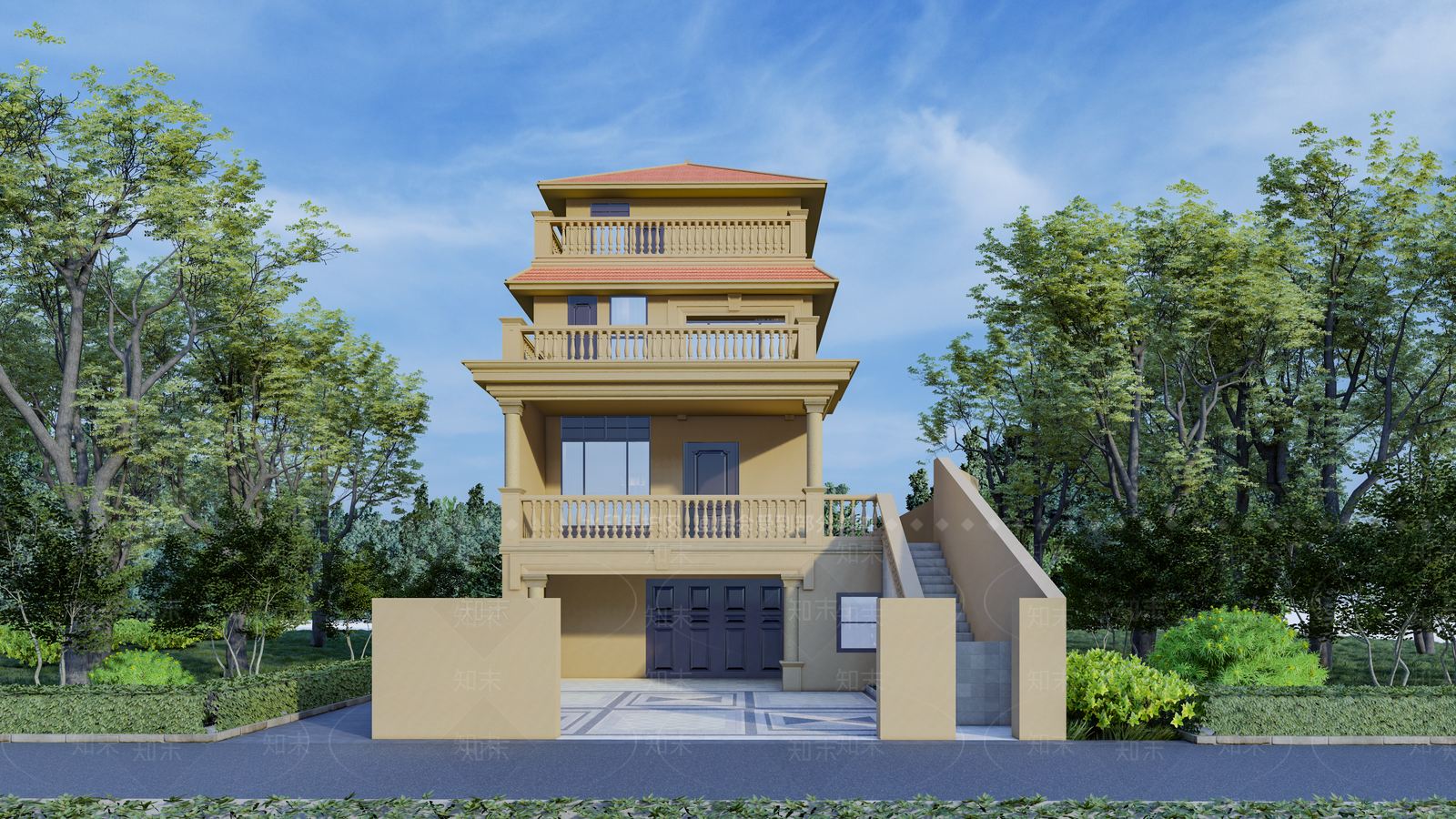 现代欧式多层住宅SU模型下载【ID:1185494764】