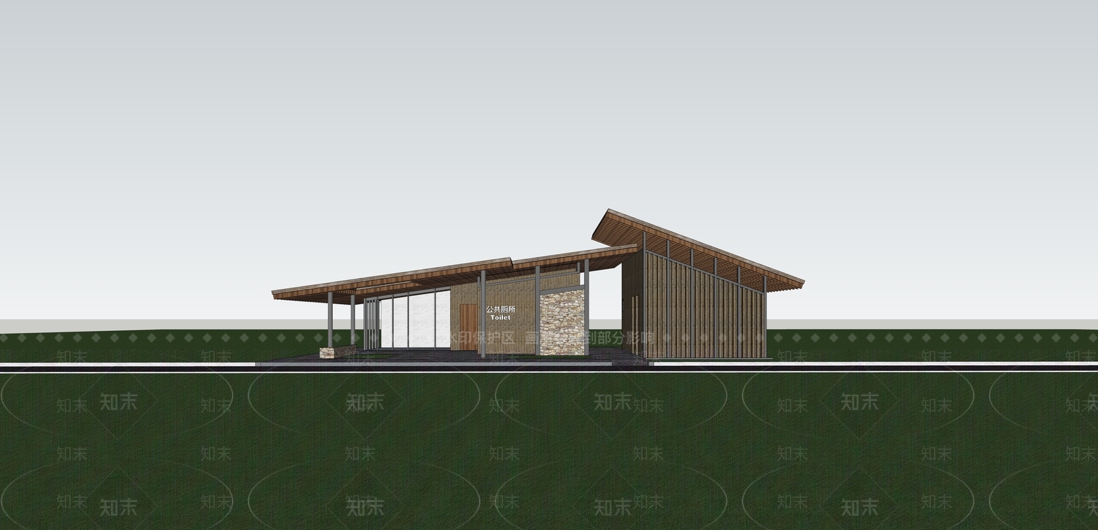 新中式小公建SU模型下载【ID:1185494771】