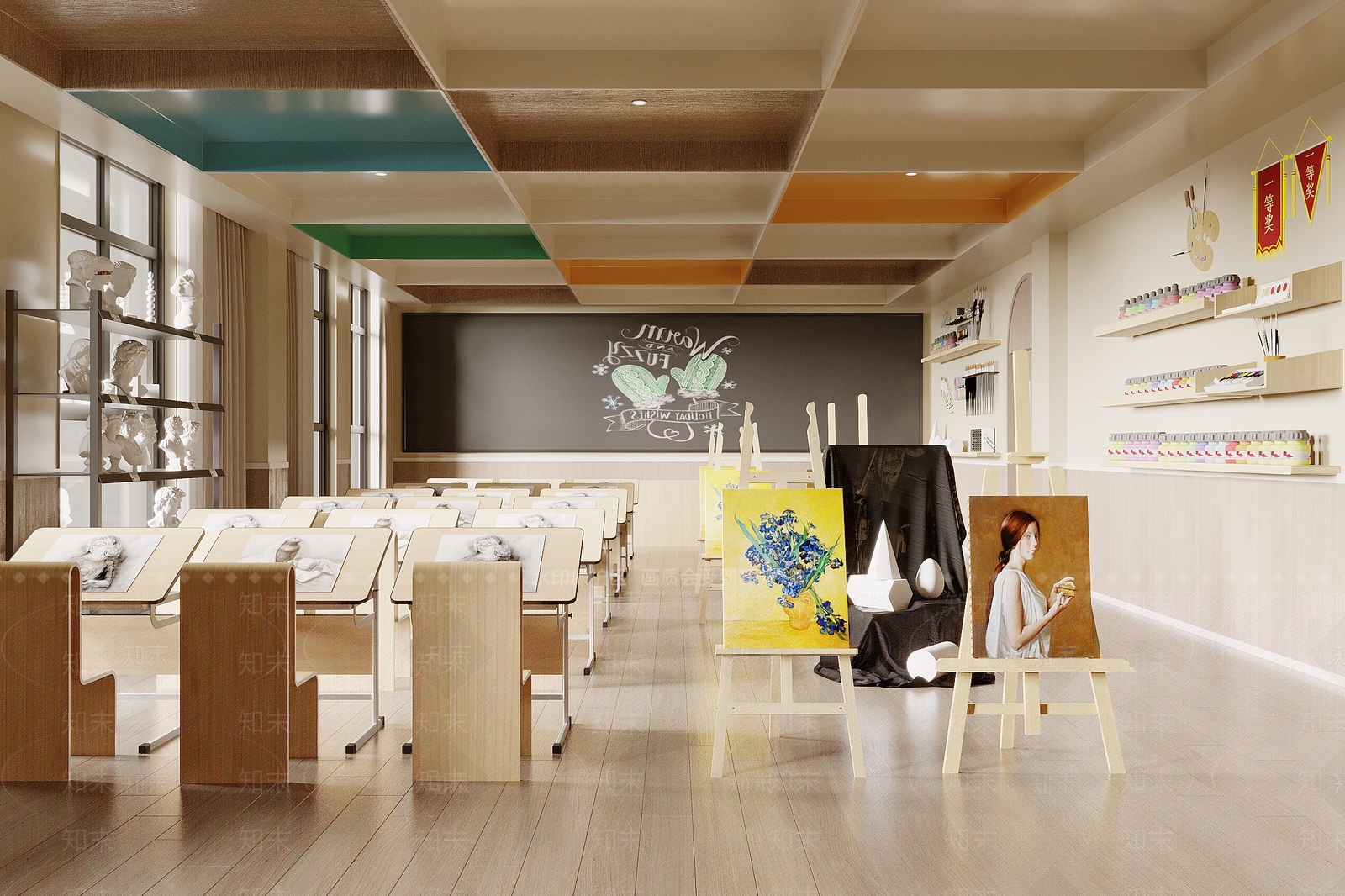 现代教室3D模型下载【ID:1185497005】