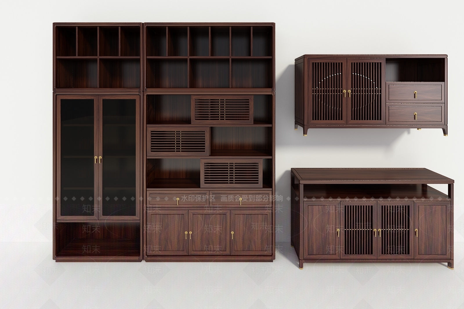 新中式中式酒柜3D模型下载【ID:1185499398】