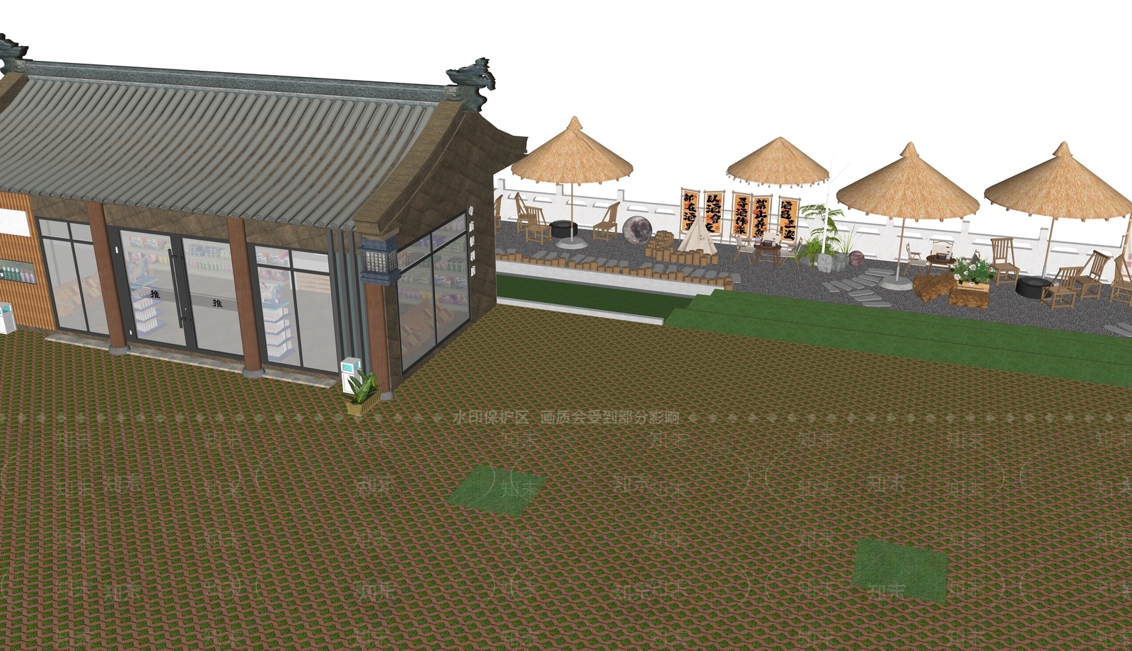 现代营地SU模型下载【ID:1185504393】