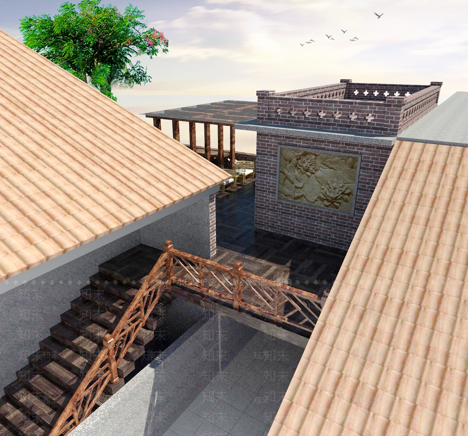 复古中古住宅景观3D模型下载【ID:1185505684】