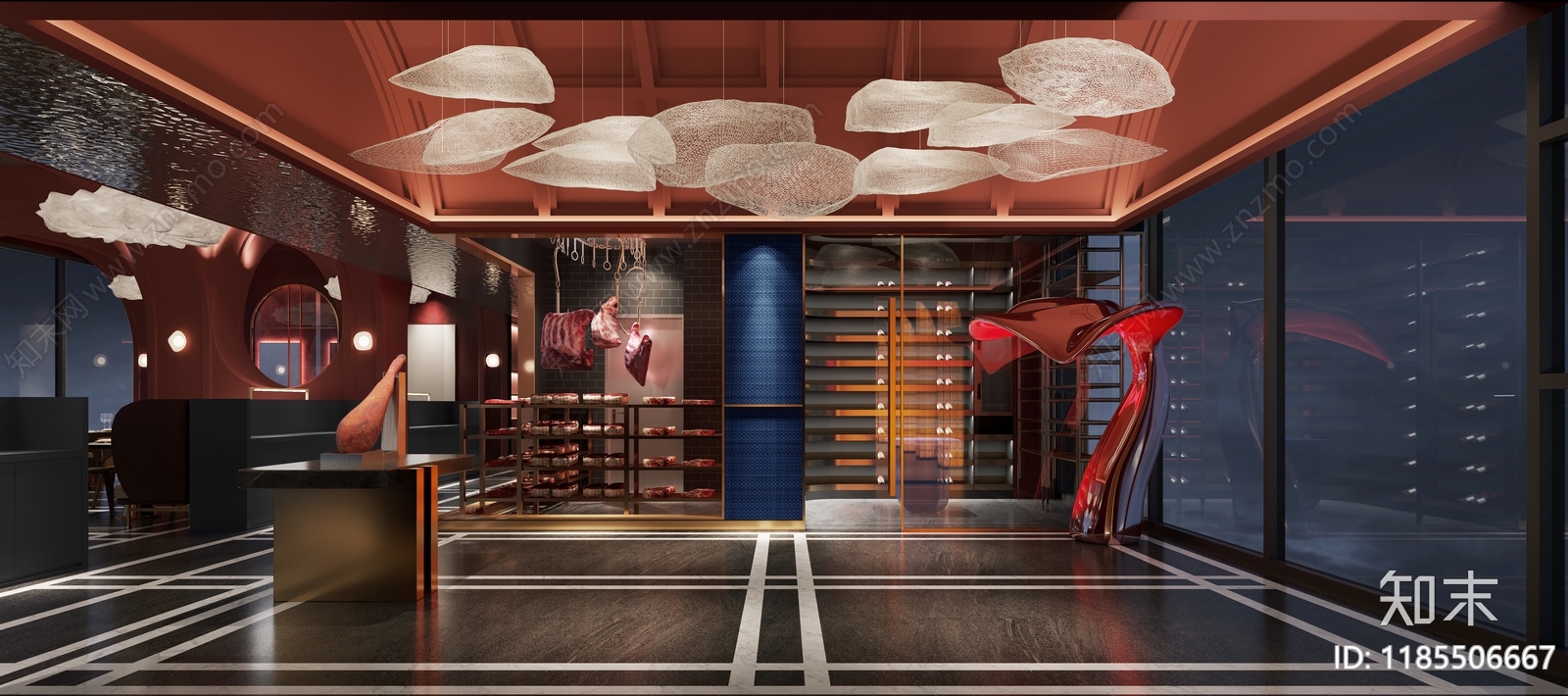 现代西餐厅cad施工图下载【ID:1185506667】